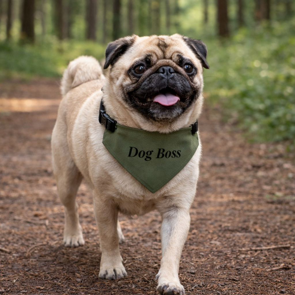 Dog Bandana “Dog Boss” – Premium Adjustable Pet Bandana | Avid London