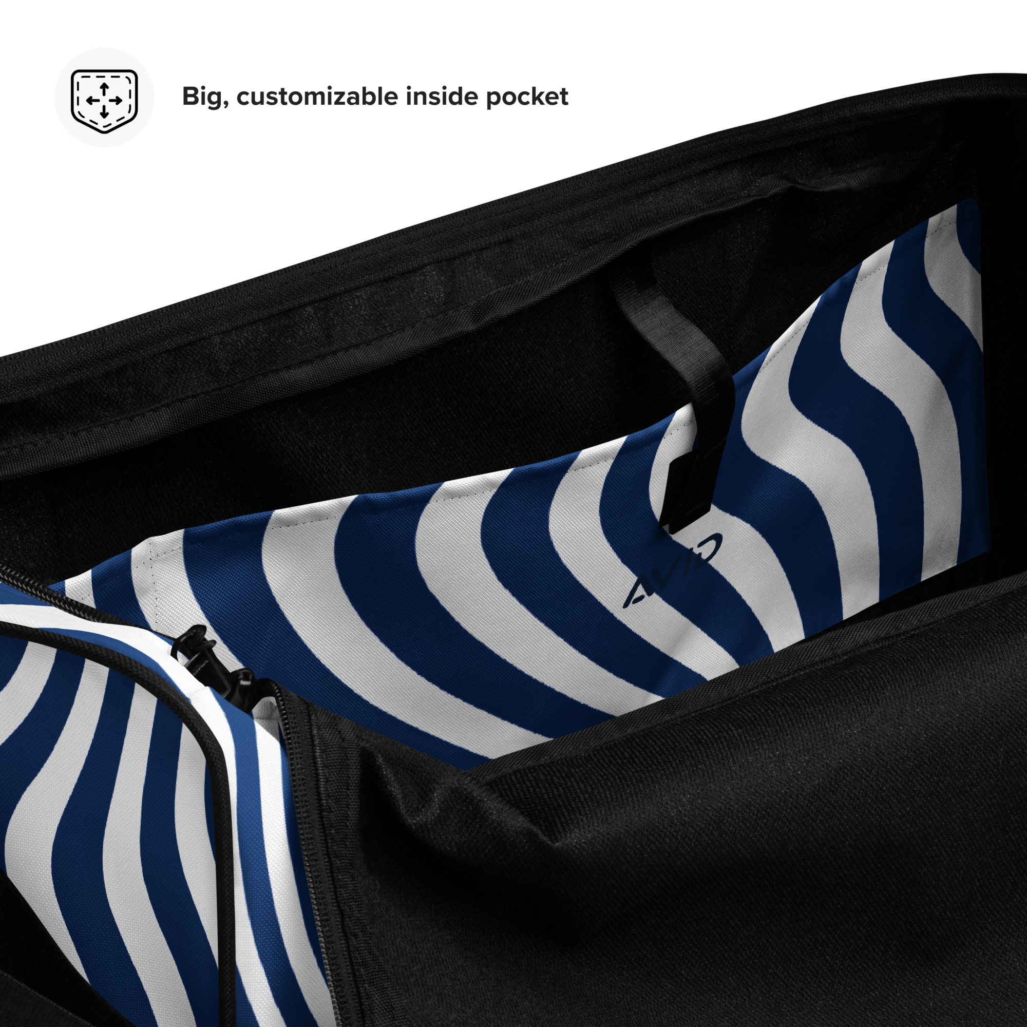 Avid London Blue Wave Duffle Bag (Inside Pocket)