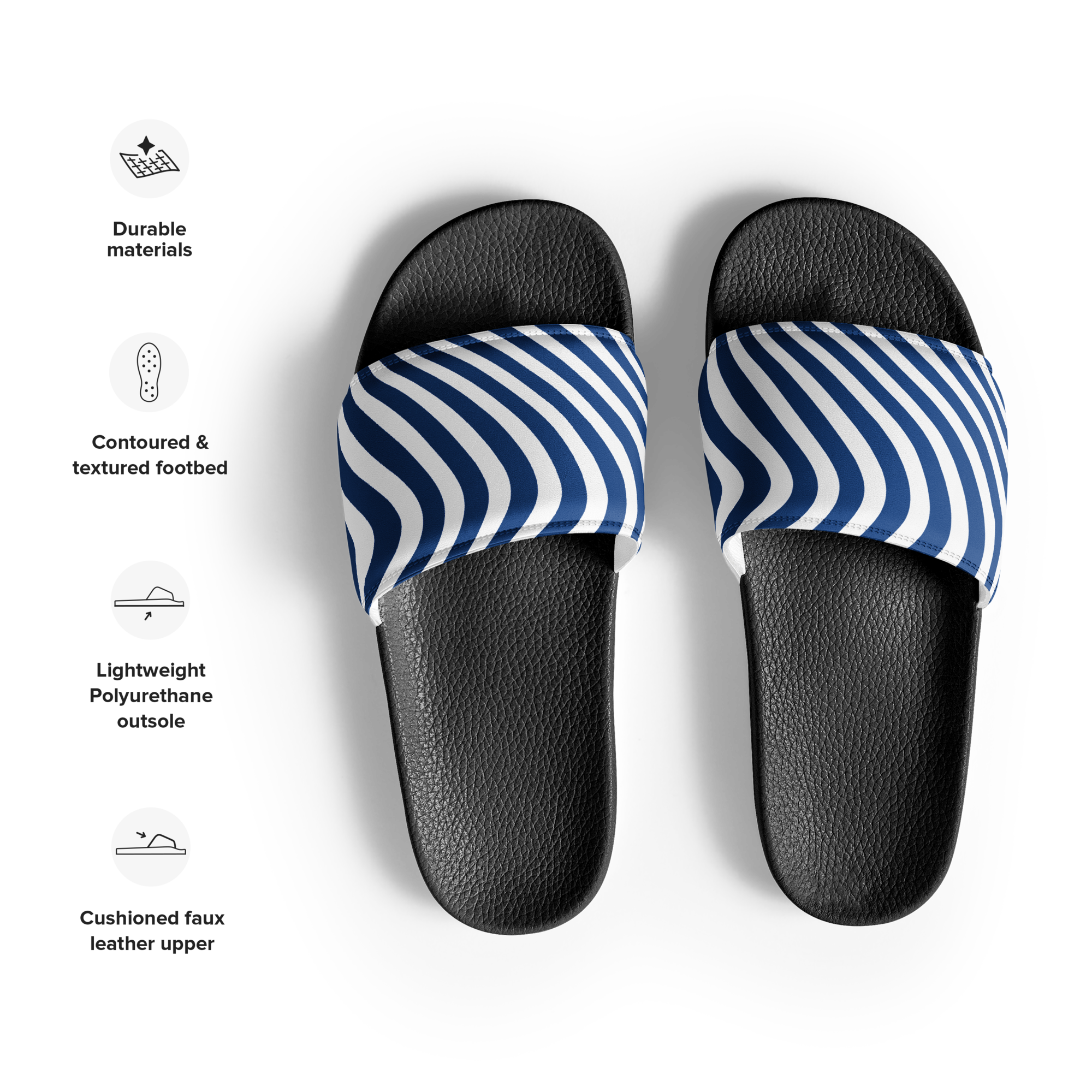 Avid London Blue Wave Mens Sliders (Black)