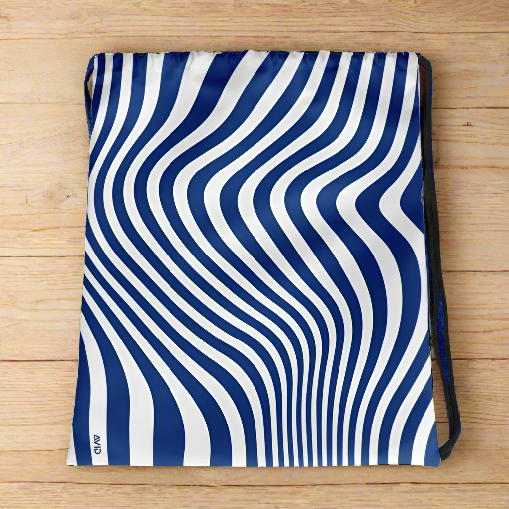 Avid London Blue Wave_print Drawstring Bag
