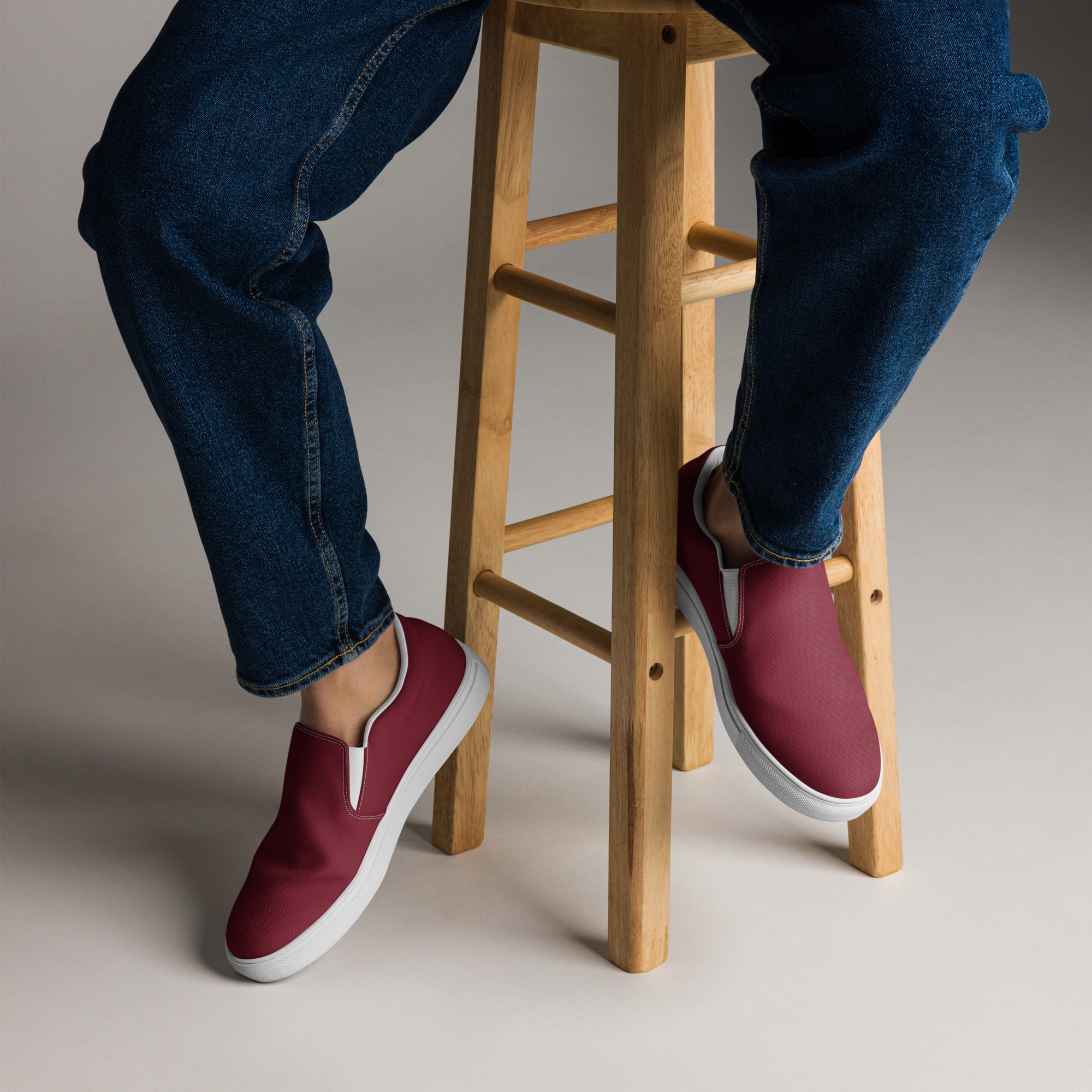 Avid London Burgundy Mens Canvas Shoes