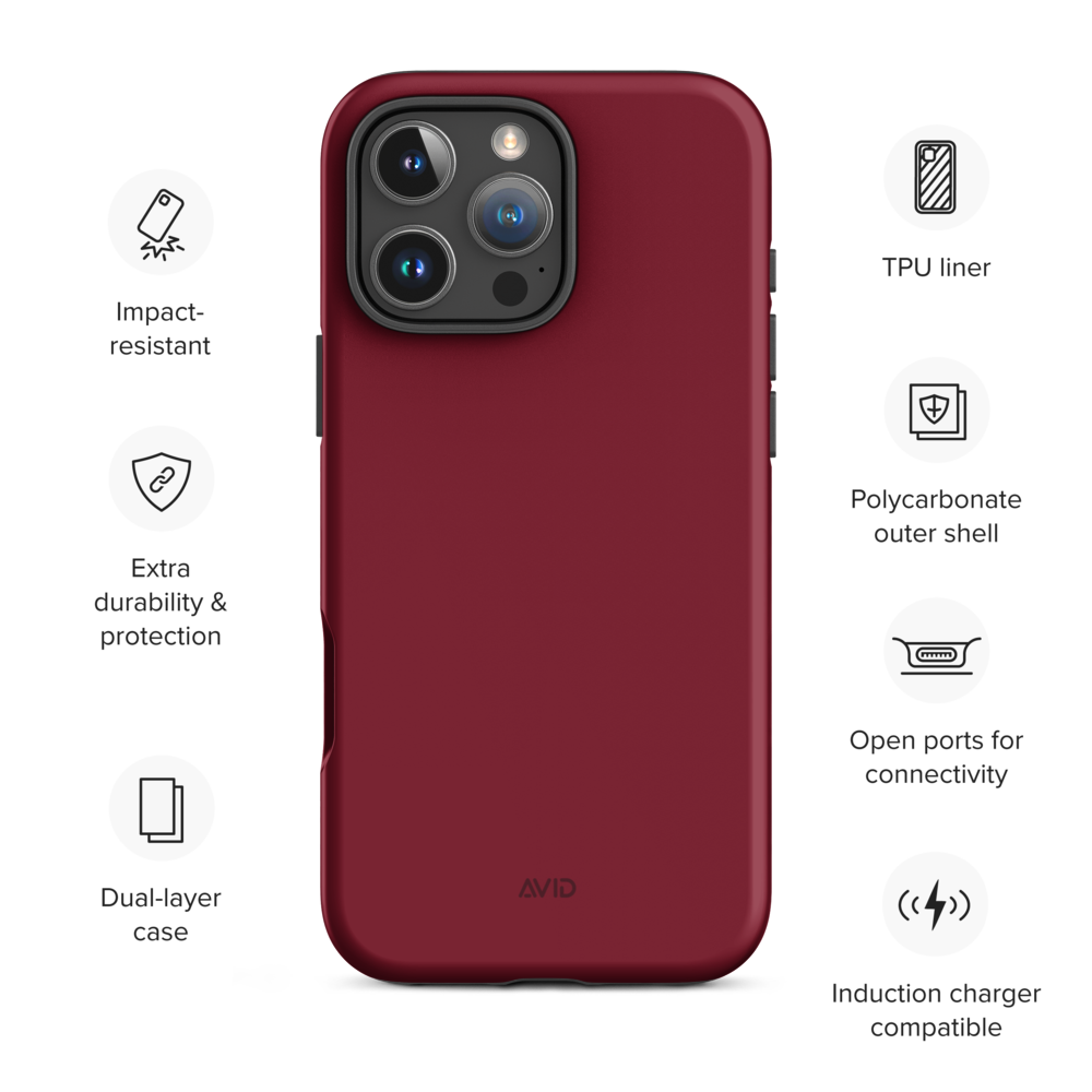 Avid London Burgundy iphone Tough Case (Details)