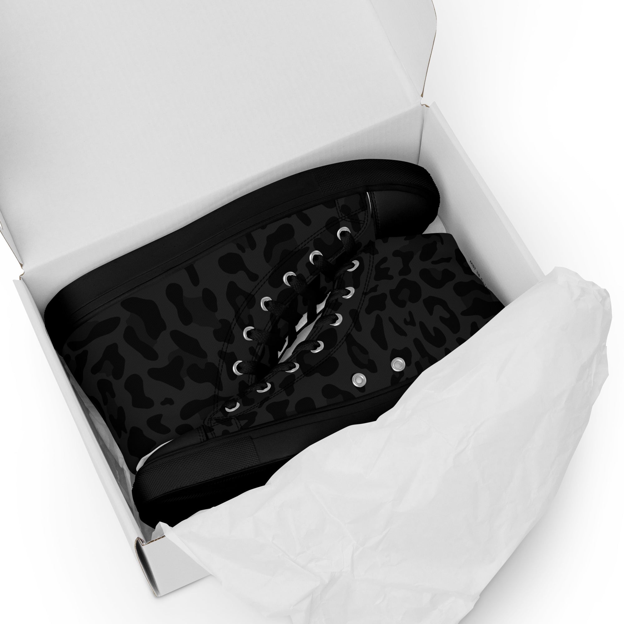 Avid London Cheetah Mens Hightop Canvas Shoes (Black)