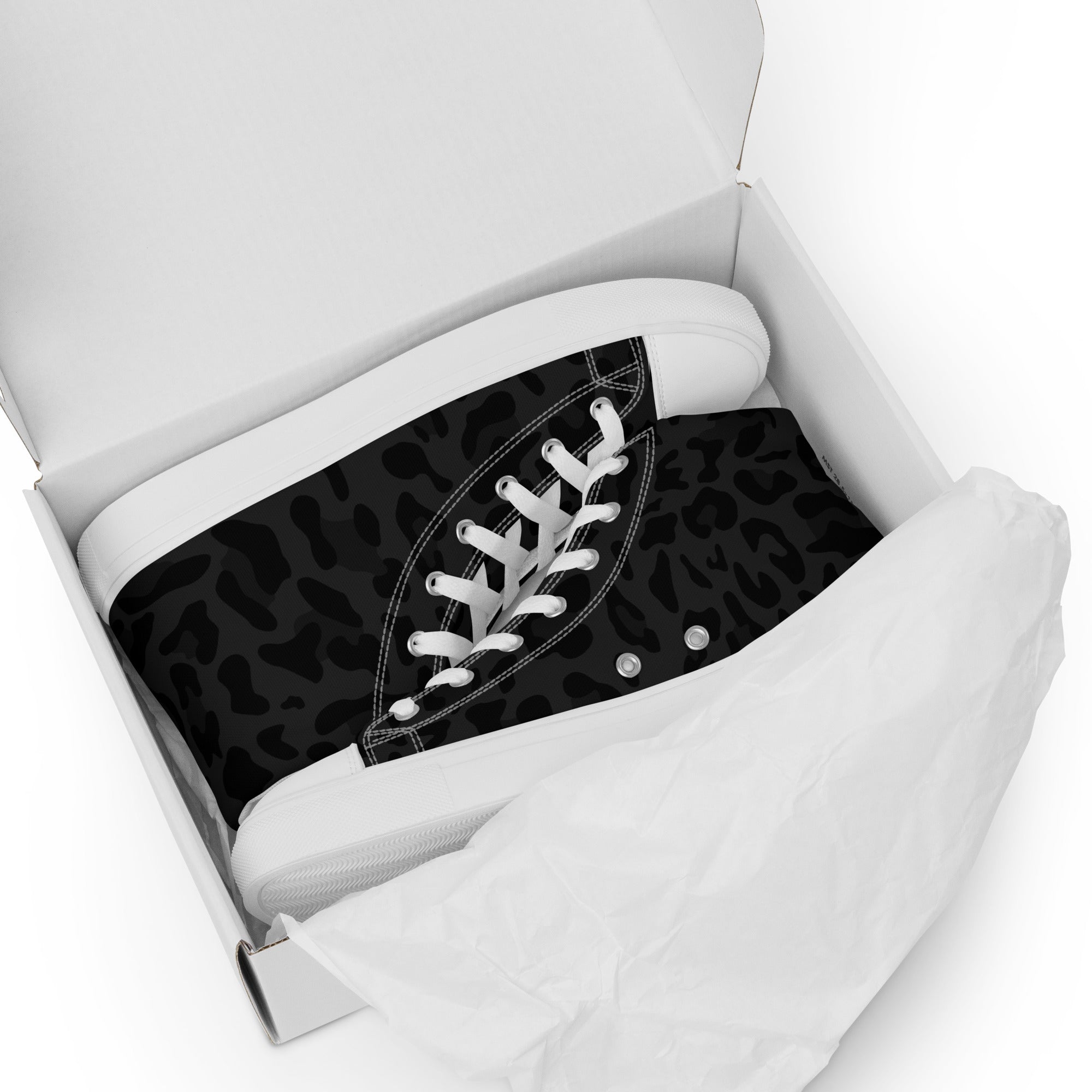 Avid London Cheetah Mens Hightop Canvas Shoes (White)
