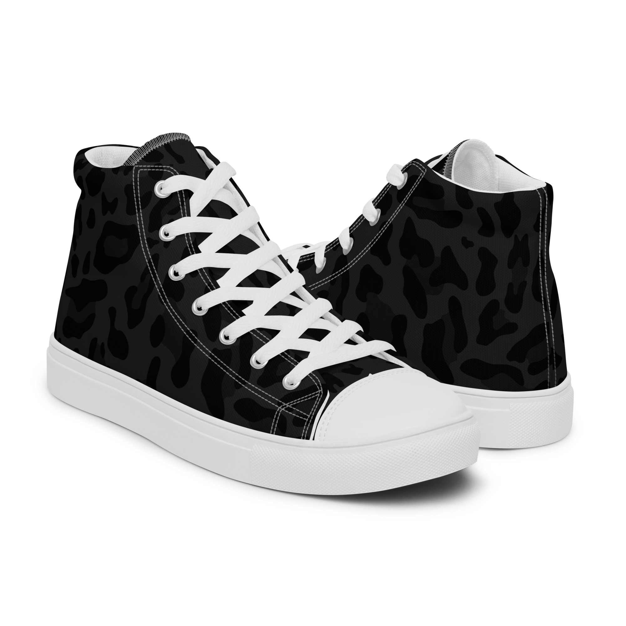 Avid London Cheetah Mens Hightop Canvas Shoes (White)