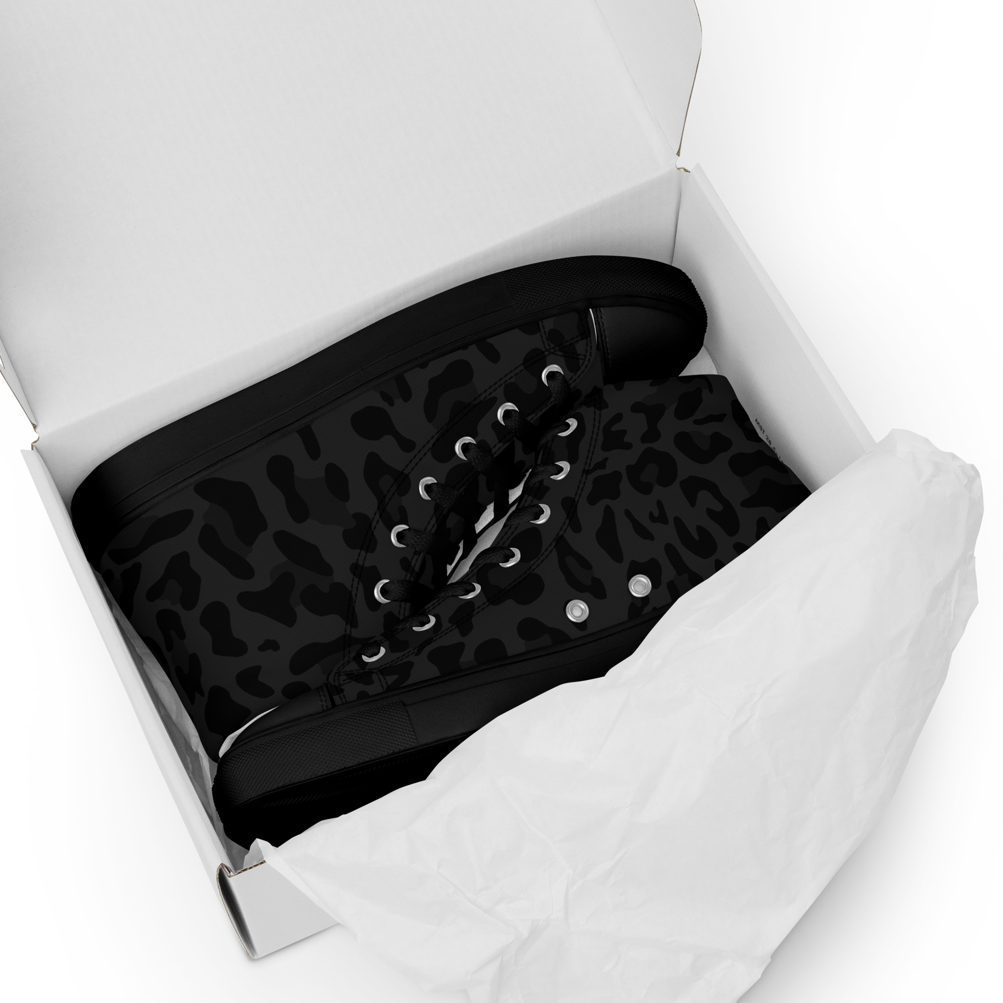 Avid London Cheetah Womens Hightop Canvas Shoes (Black)