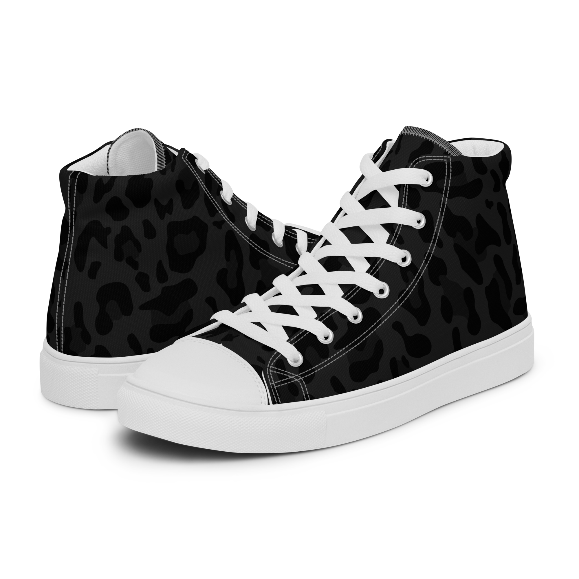 Avid London Cheetah Womens Hightop Canvas Shoes (White)