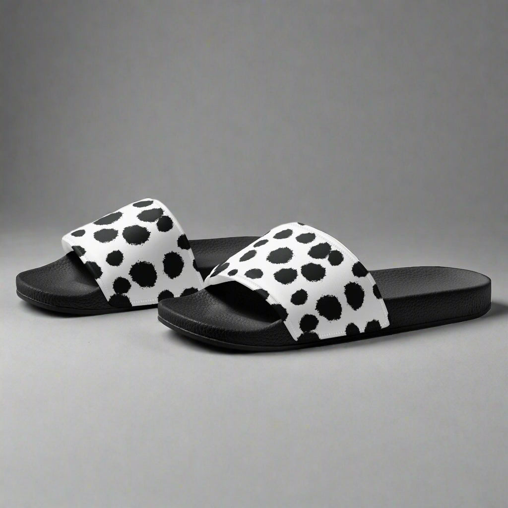 Avid London Dalmatian Mens Sliders (Black)