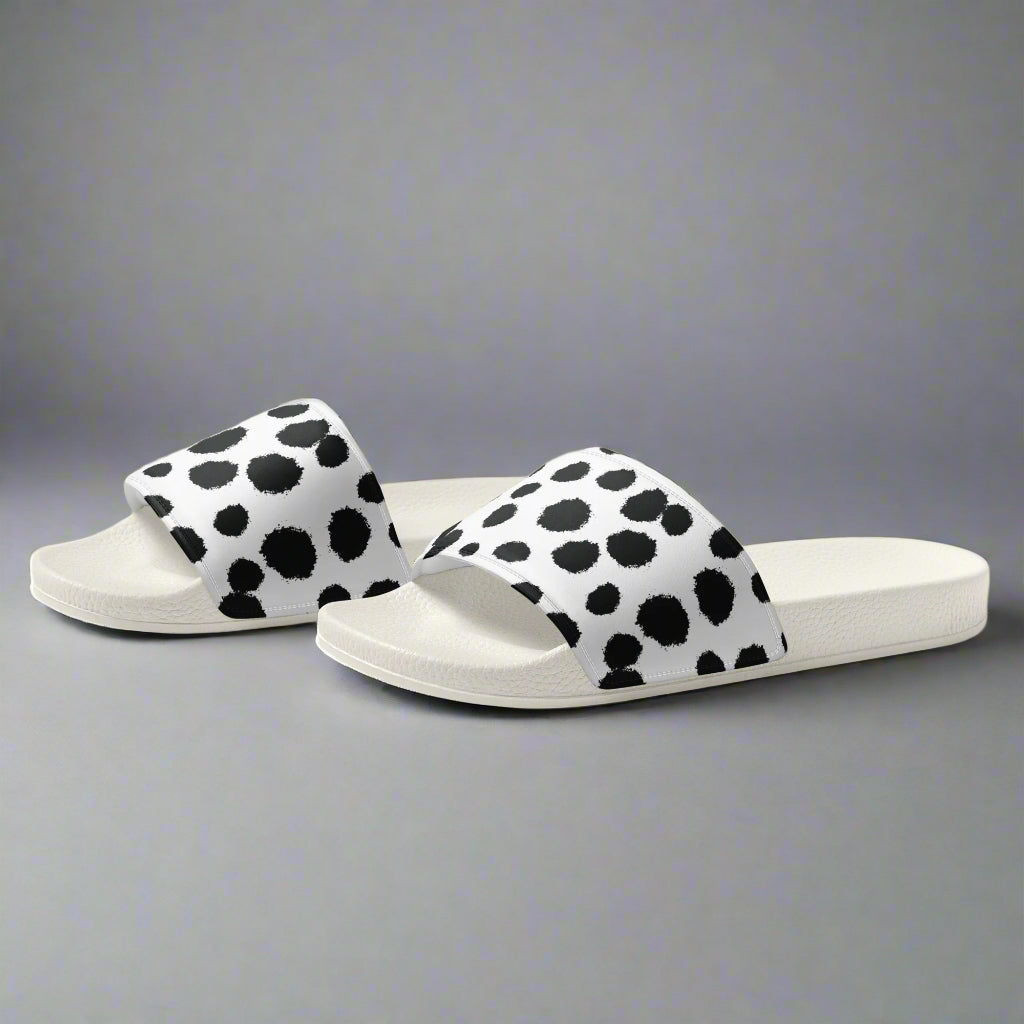 Avid London Dalmatian Mens Sliders (White)