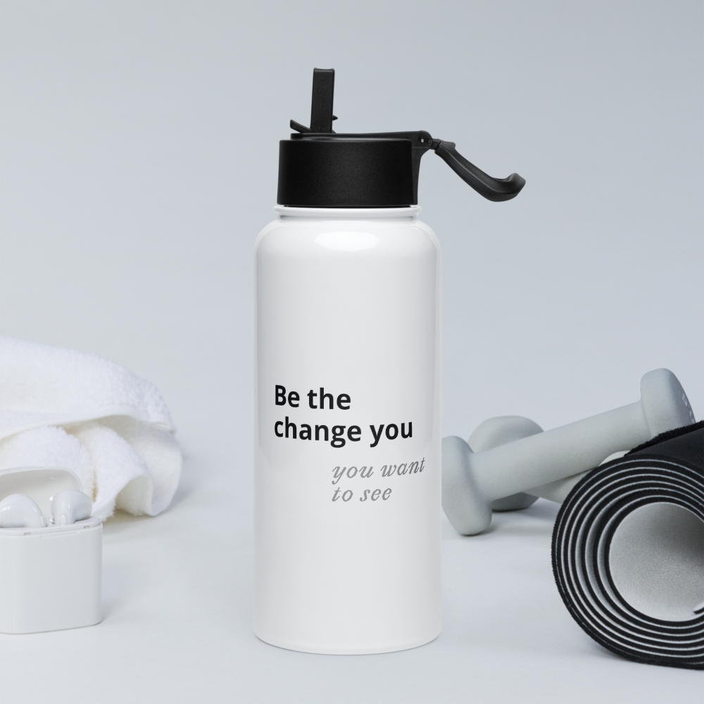 Avid London Water Bottle with slogan