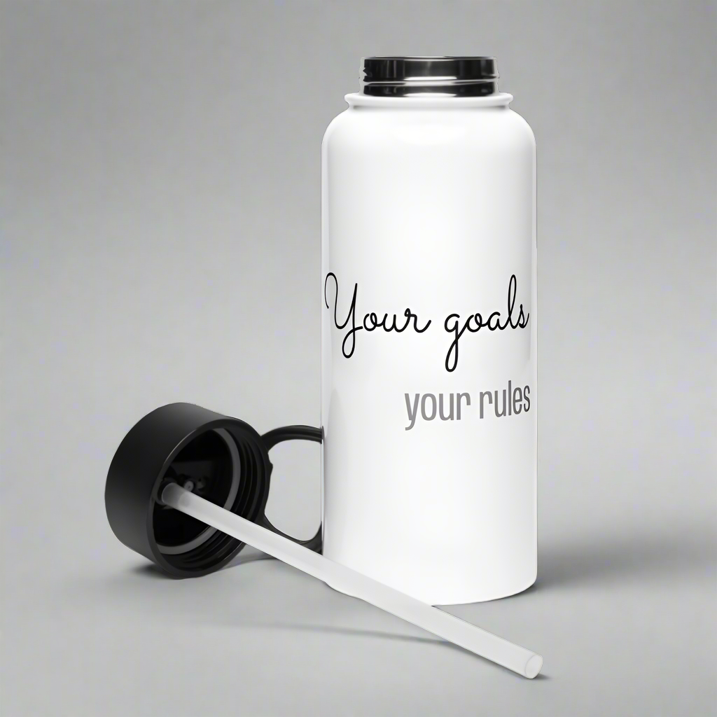 Avid London Your goals your rules stainless-steel-water-bottle-with-a-straw-lid