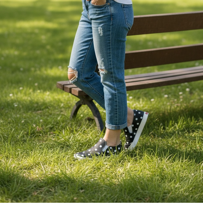 Dotty – Lightweight Slip-On Canvas Shoes