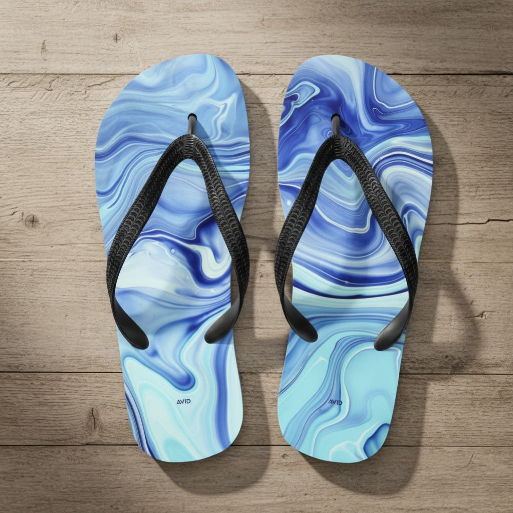 Splash print flip-flops