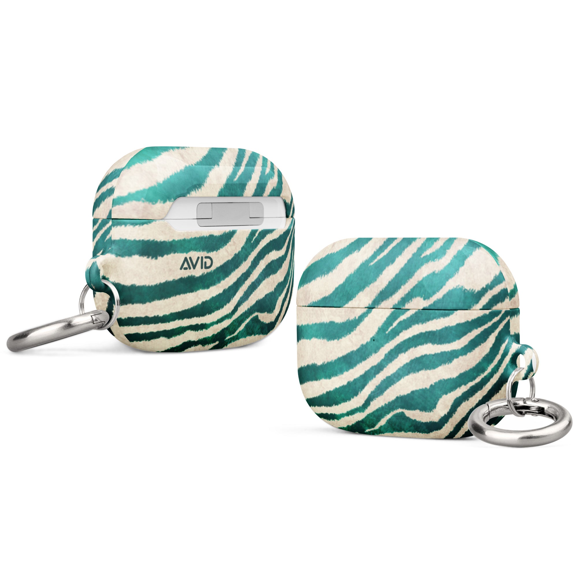 Two zebra-striped cases with 'AVID' branding on a white background