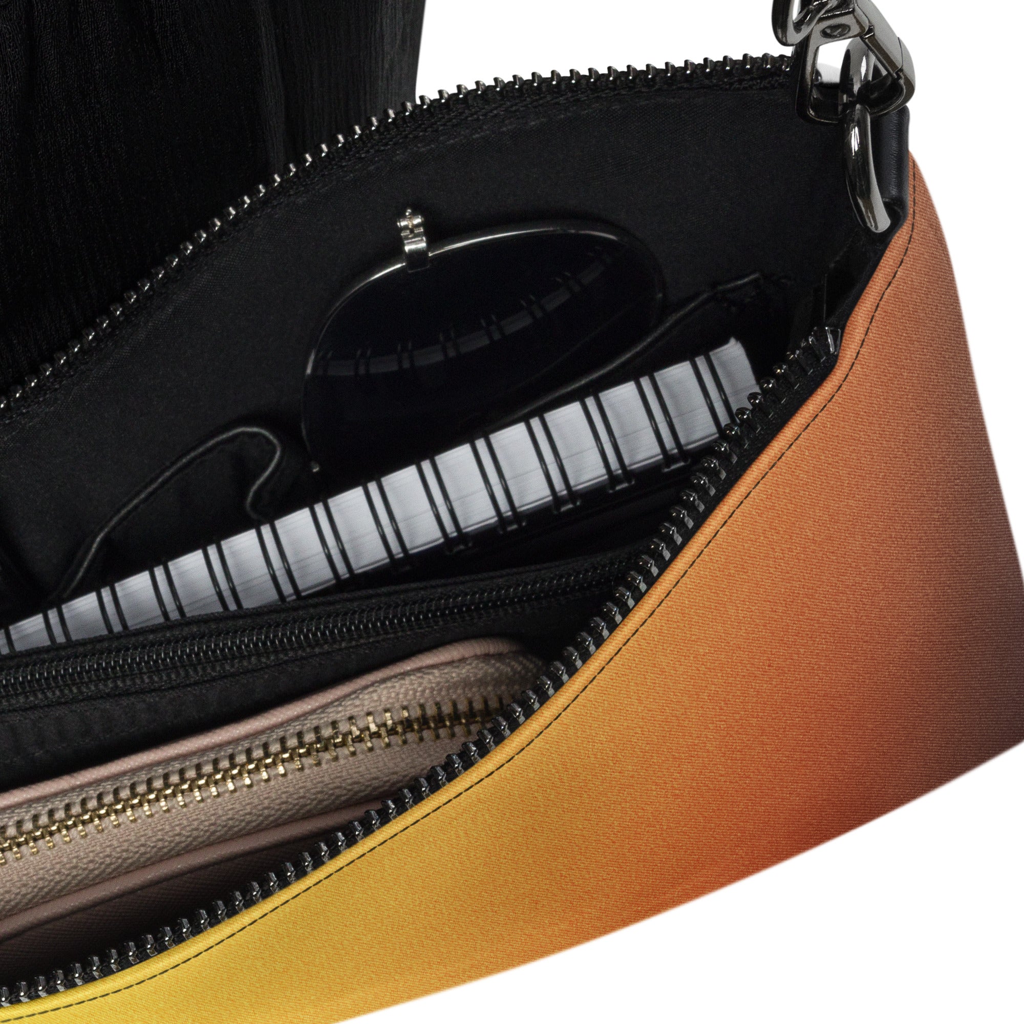 Orange Fade Crossbody Bag Interior
