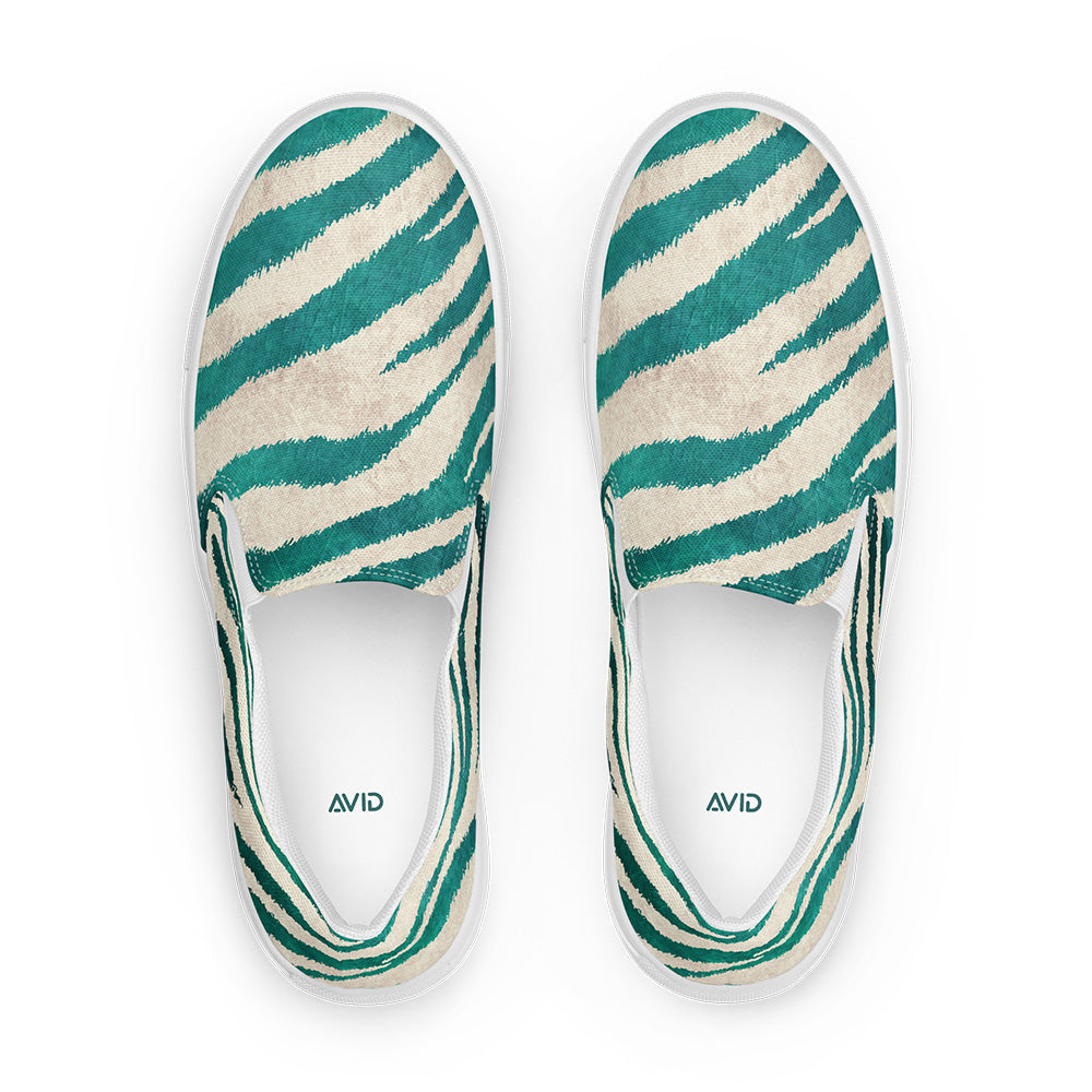 Green Zebra Canvas Shoes 3