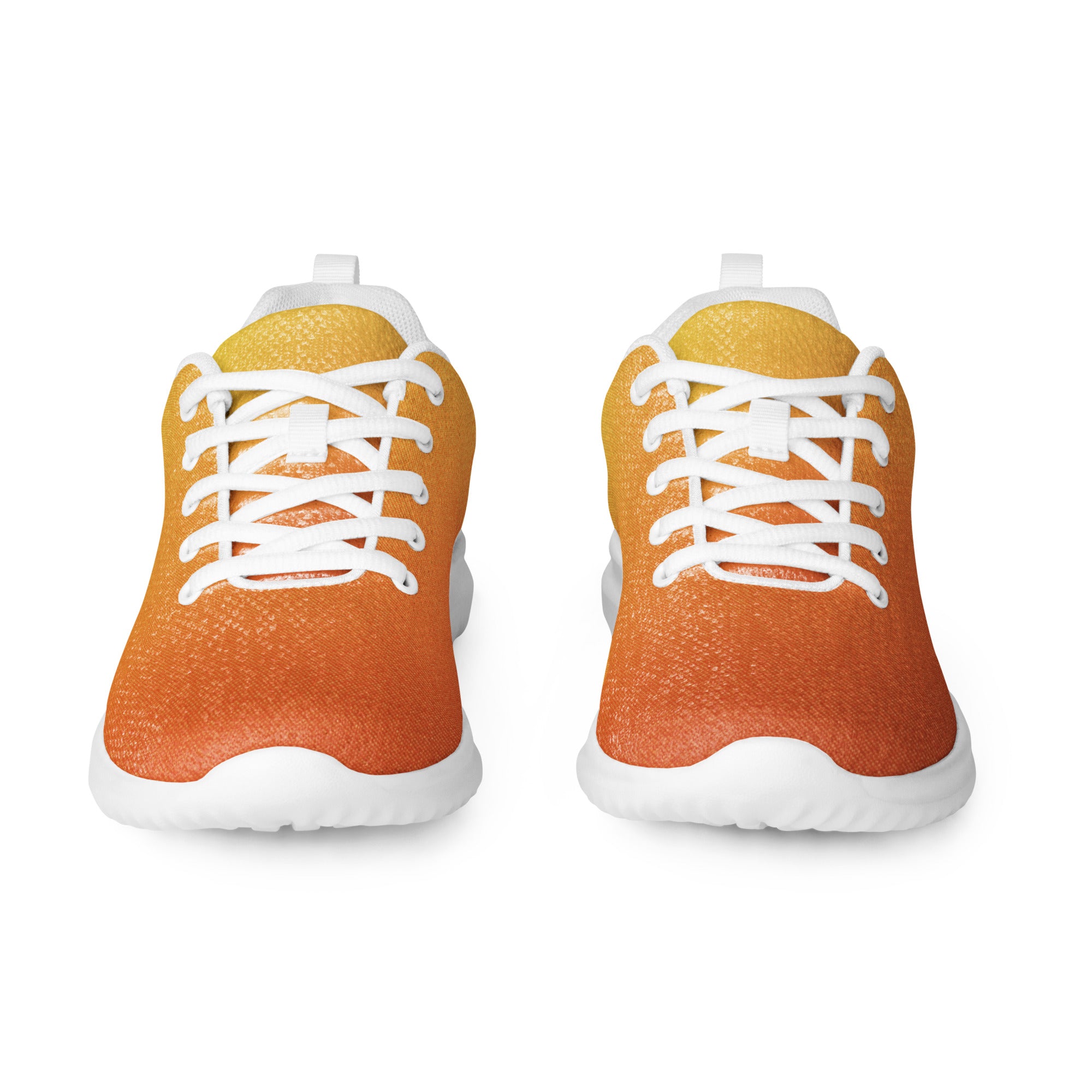 orange fade athletic shoes with white sole