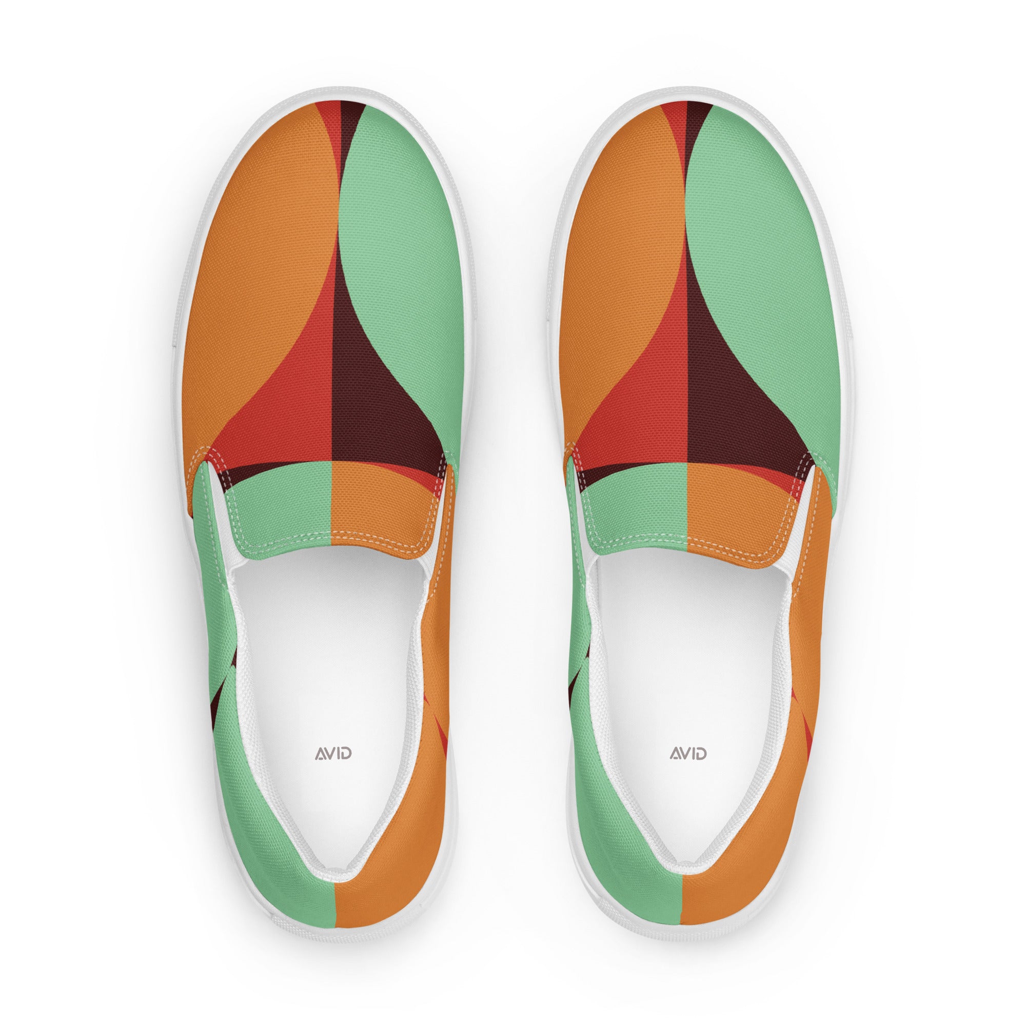 semi circle canvas shoes top view