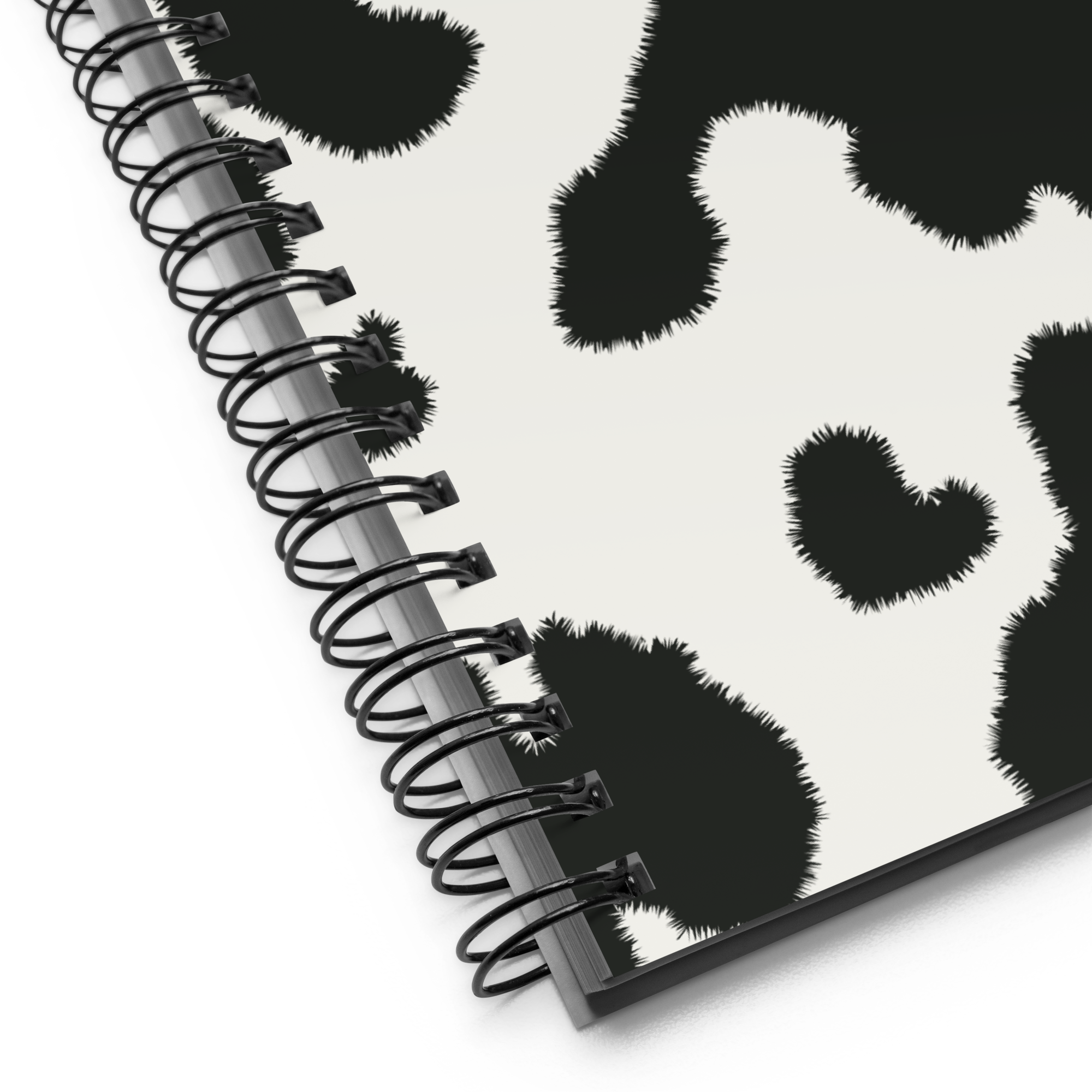 Moot cow print notebook detail
