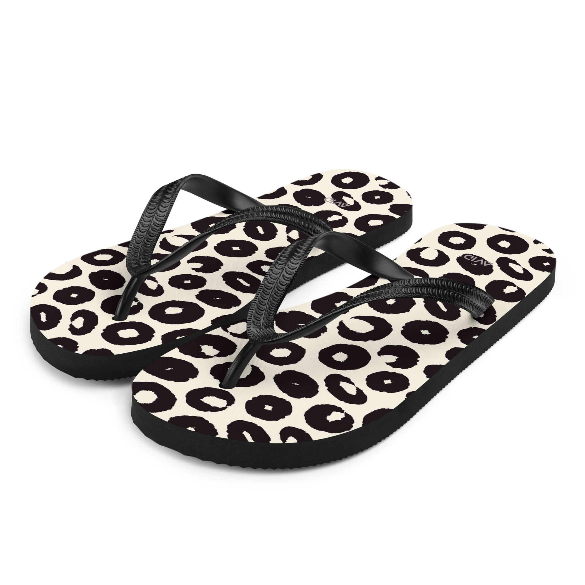 Leopard print flip-flops