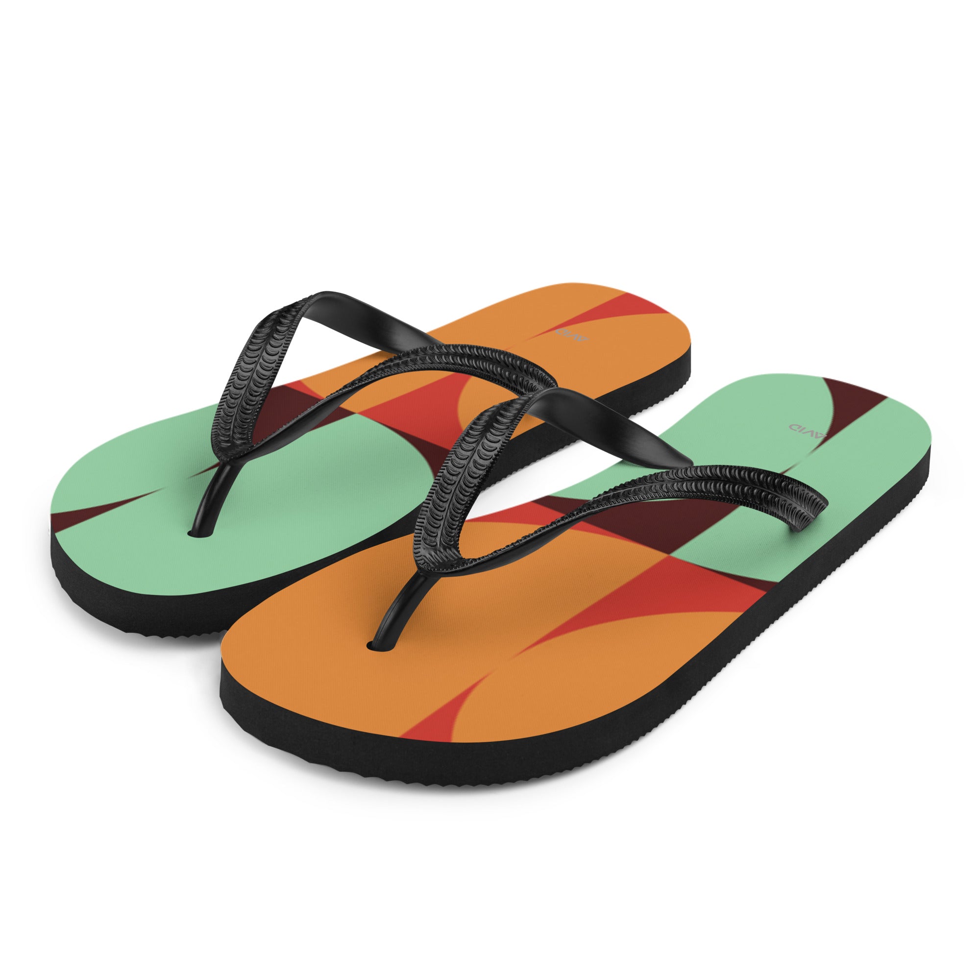 semi-circle print flip-flops