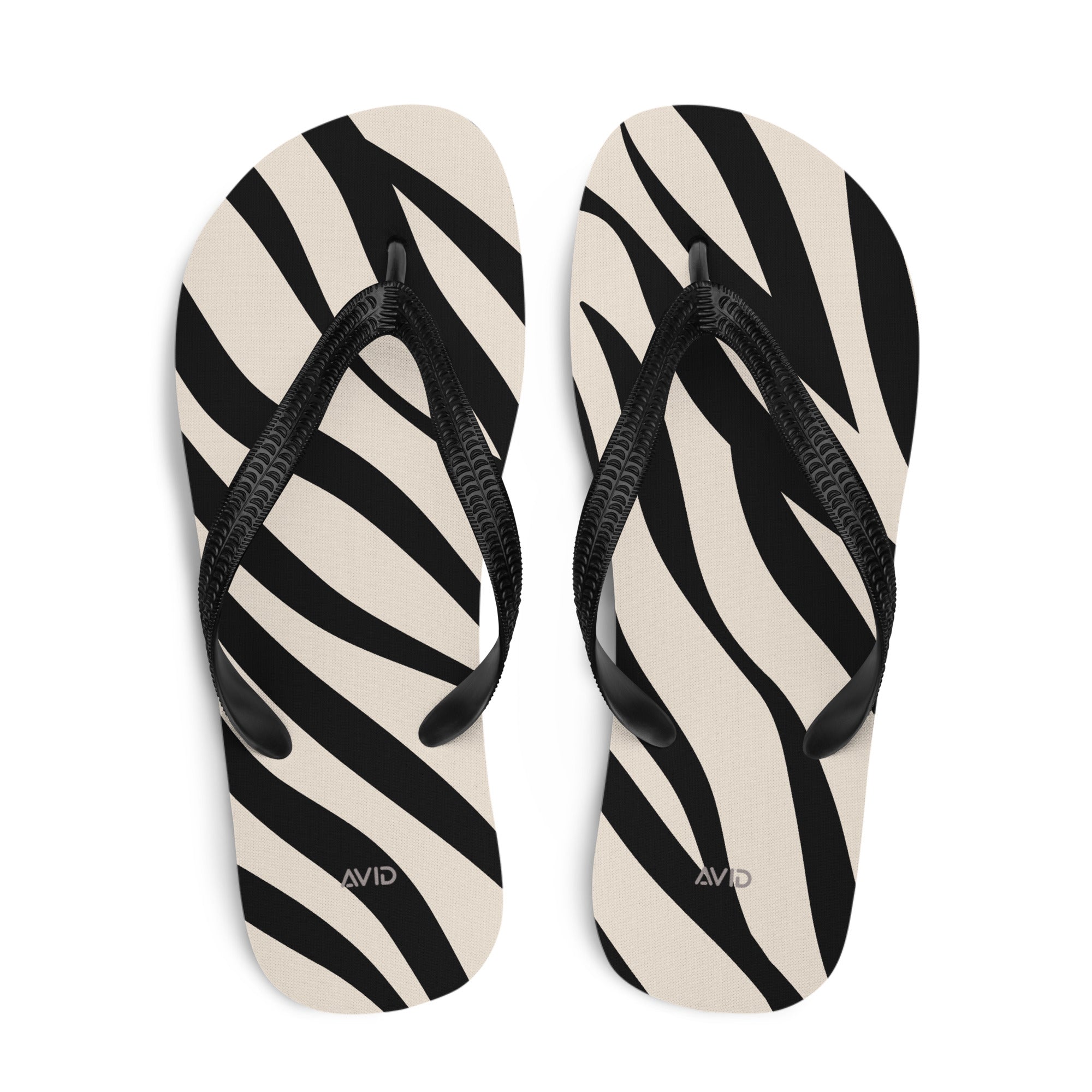 Zebra print flip-flops
