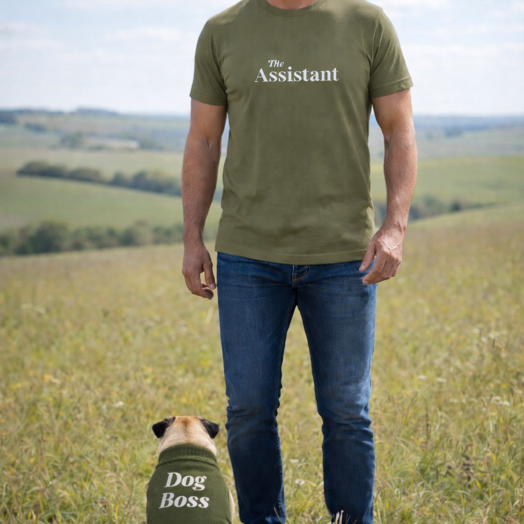 Unisex T-Shirt “The Assistant” – Matching Dog Owner Tee | Avid London