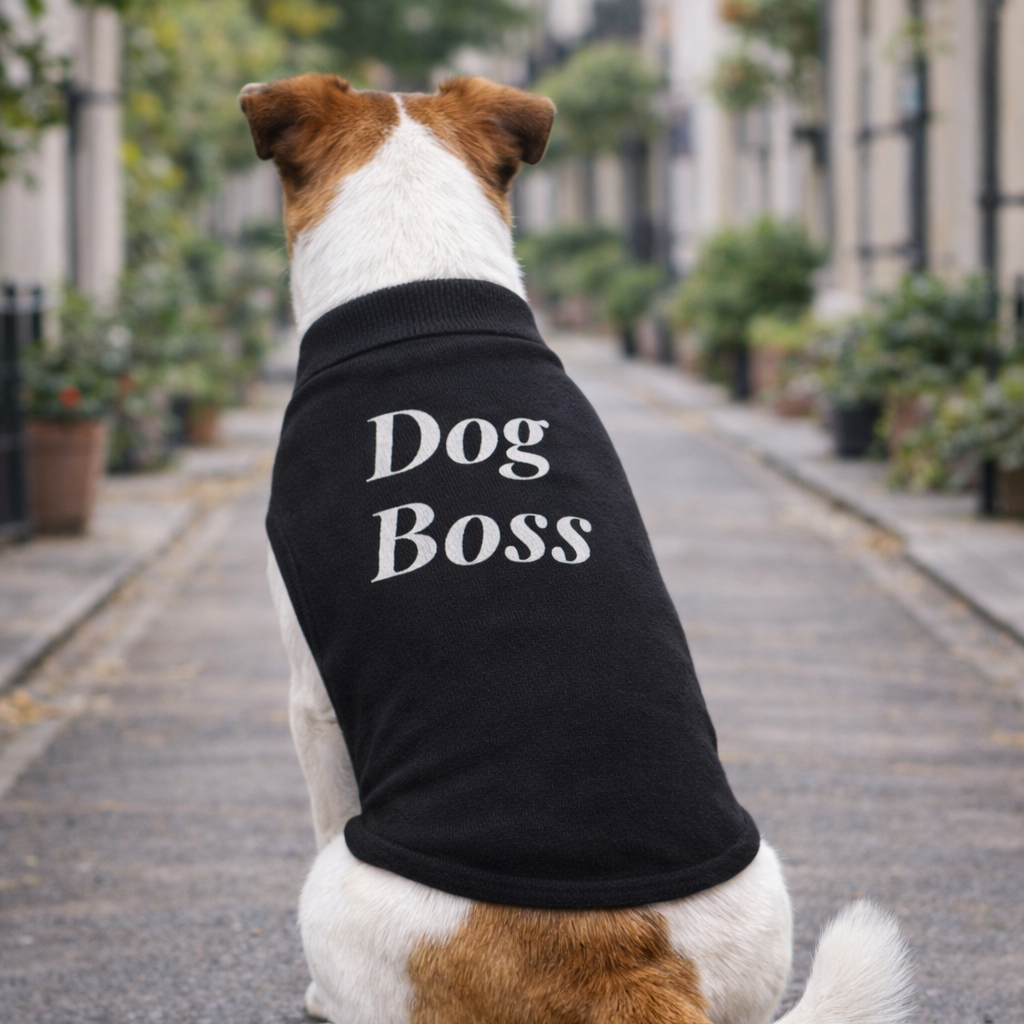 Luxury Dog Jumper “Dog Boss” – Premium Knitted Dog Sweater | Avid London
