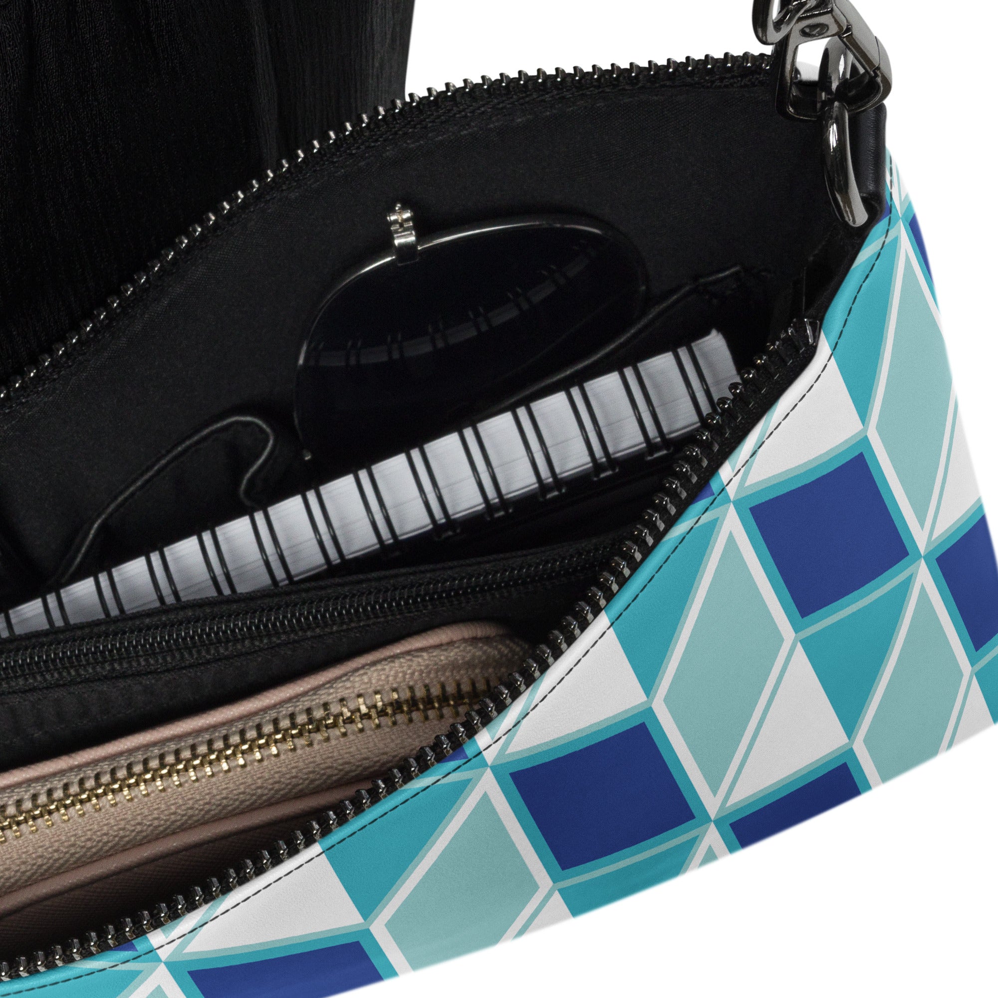 Avid London Blue Cube Crossbody Bag (Interior)