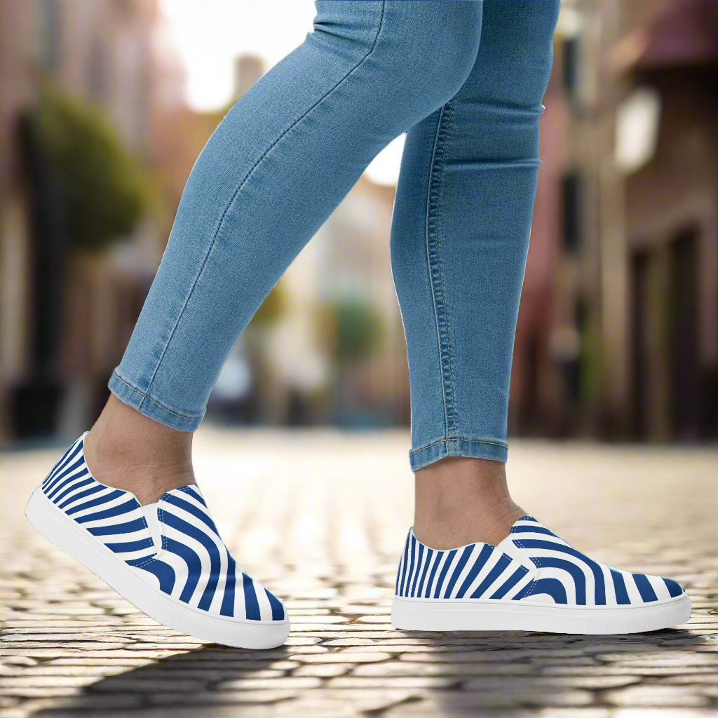 Avid London Blue Wave - Women’s Slip-on Canvas Shoes