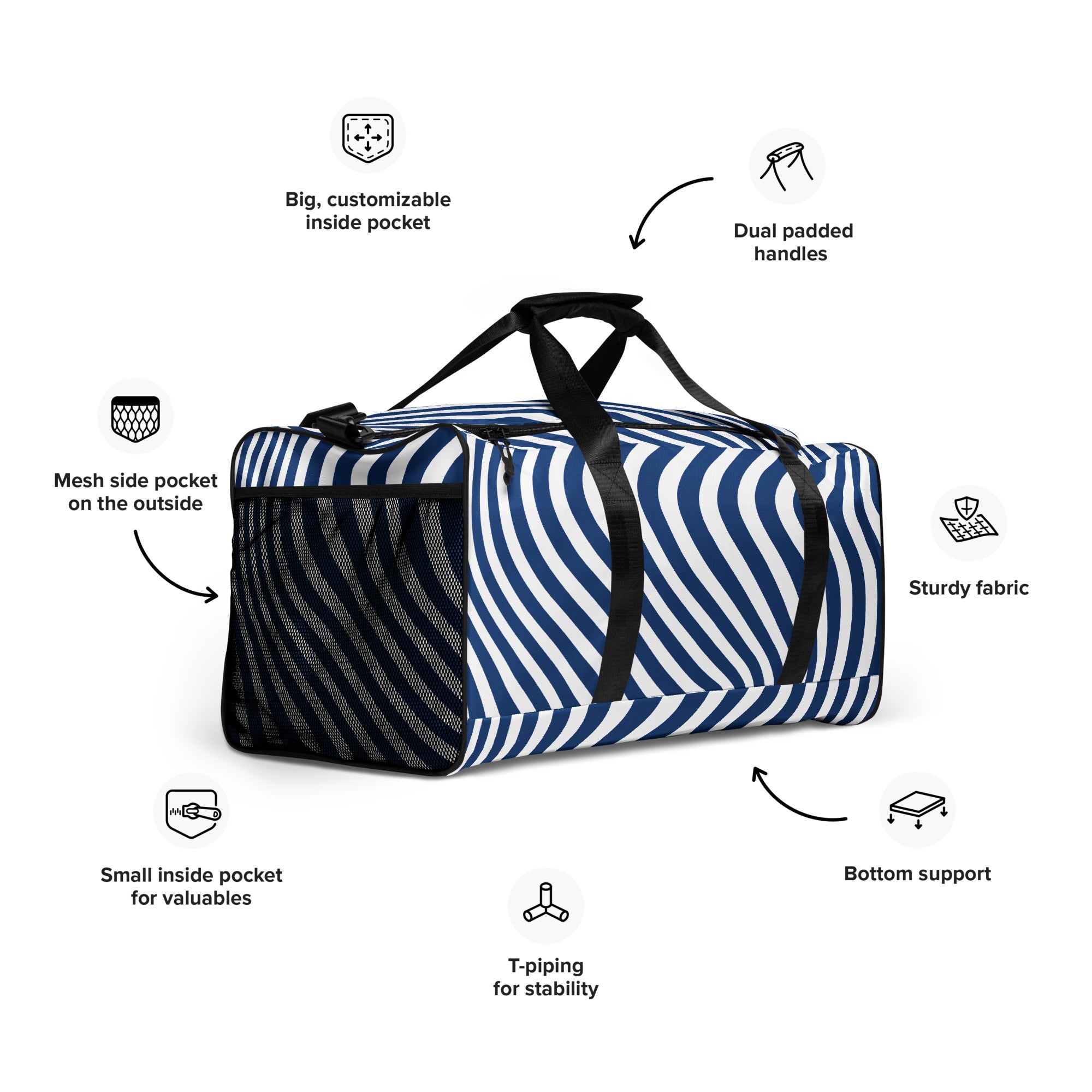 Avid London Blue Wave Duffle Bag (Features)