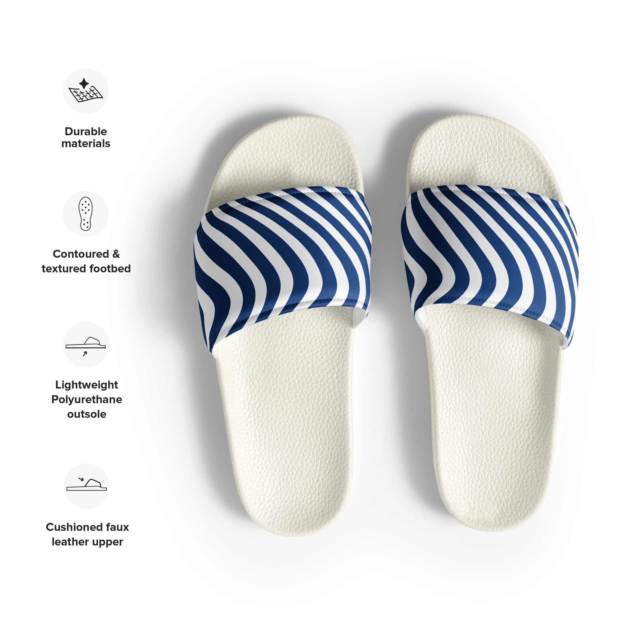 Avid London Blue Wave Mens Sliders (White)
