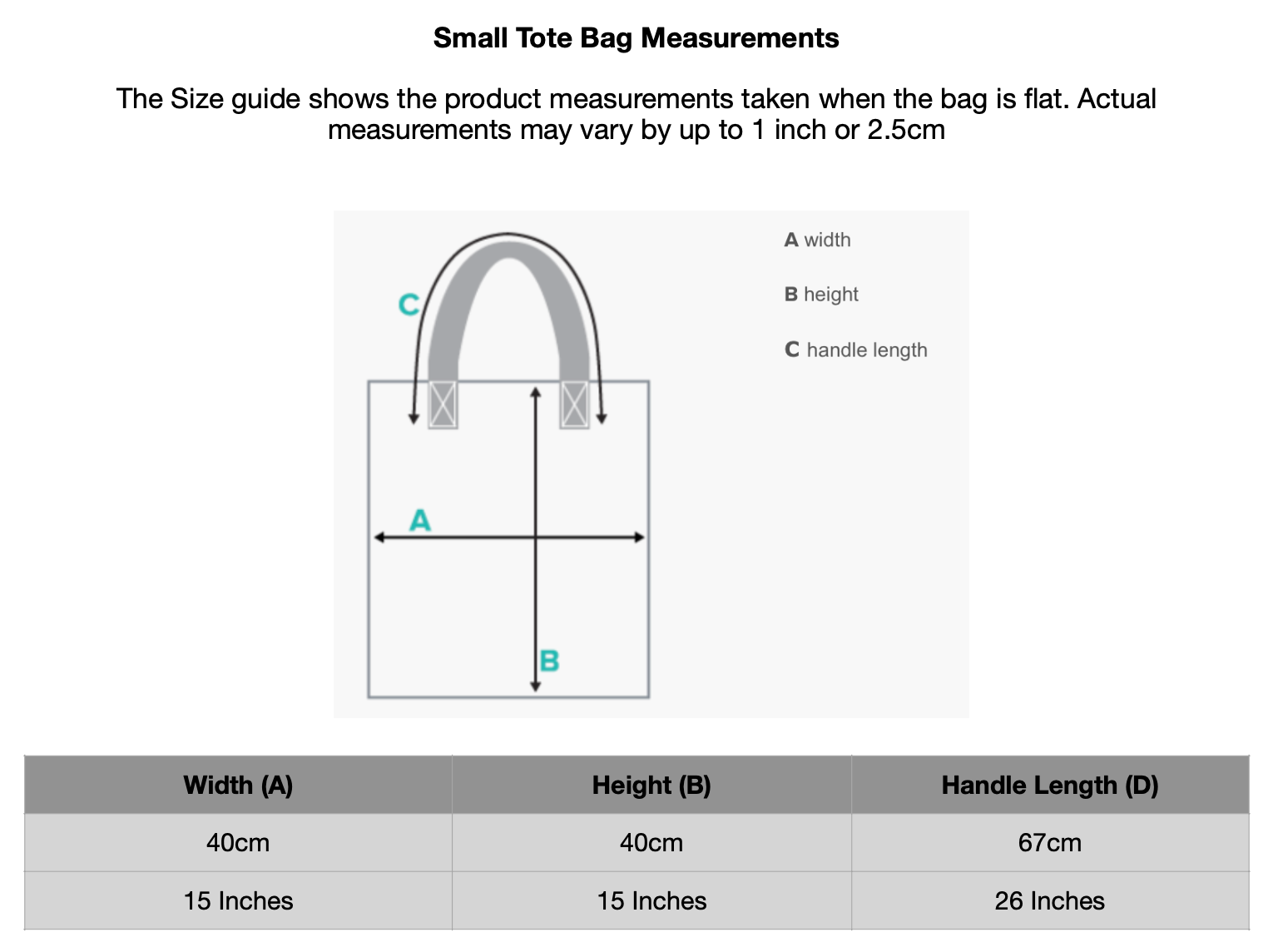 Avid London Burb_Small_Tote_Bag Dimensions