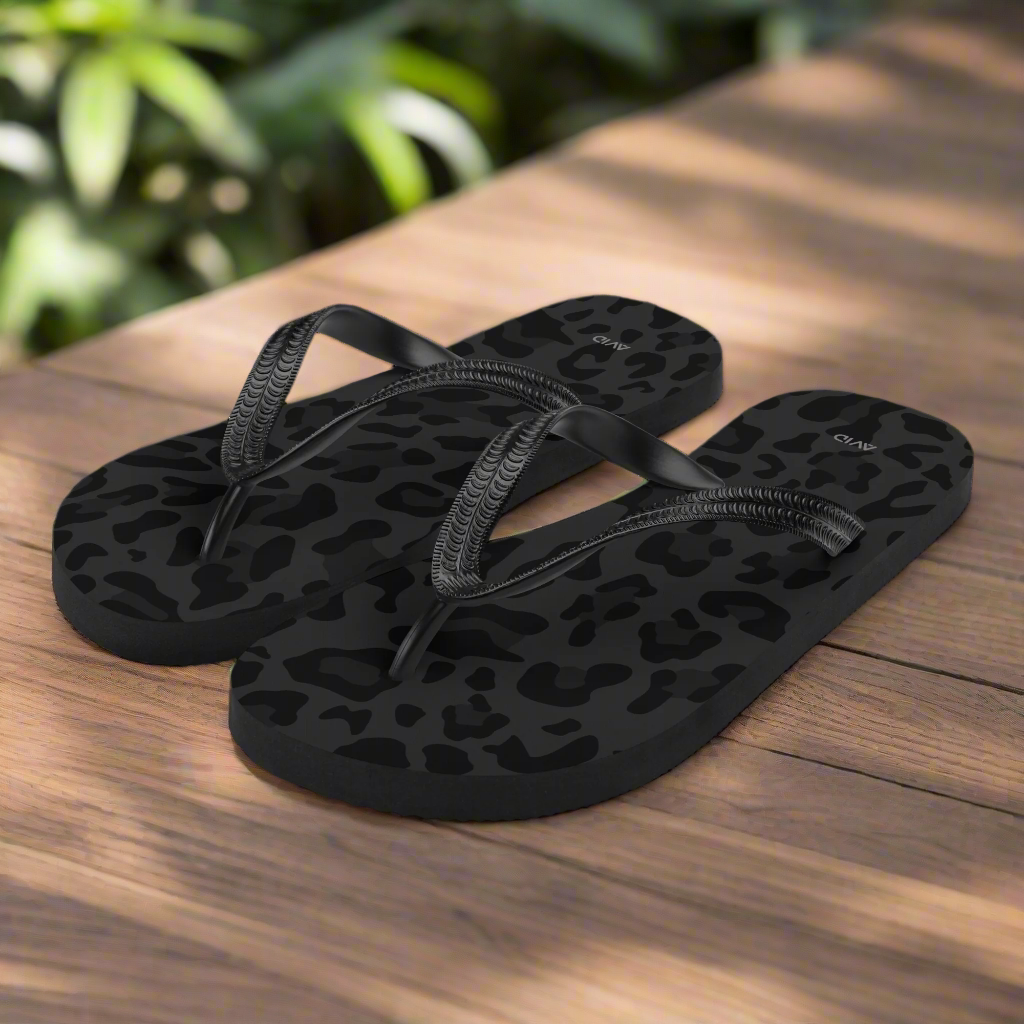 Product mockupAvid London Cheetah Flipflops