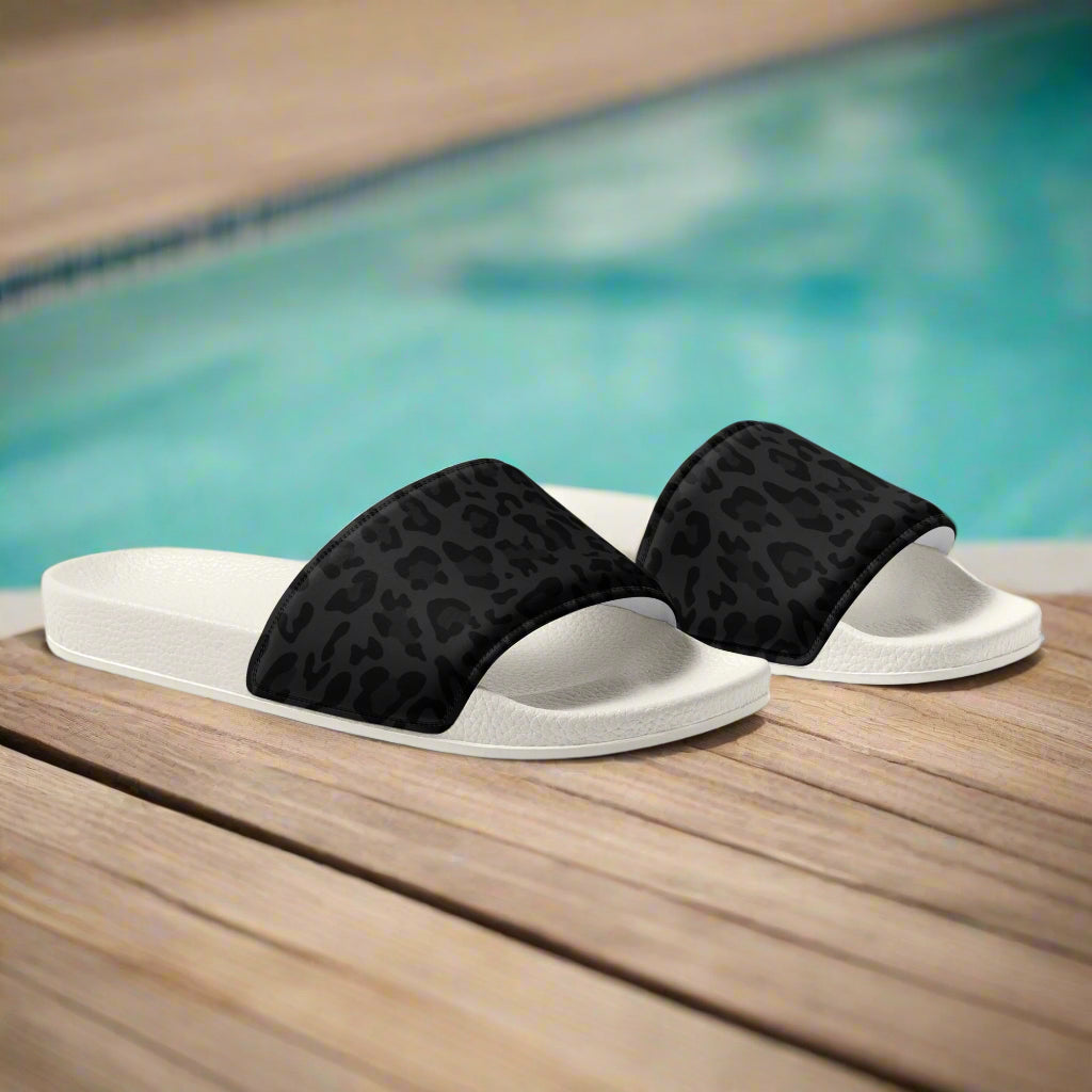 Avid London Cheetah Mens Sliders (White)