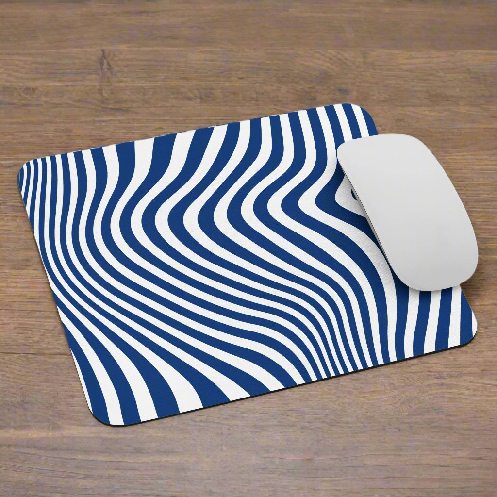 Blue Wave Print Mouse Pad