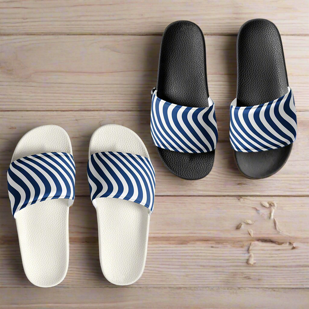 Blue Wave Print Sliders