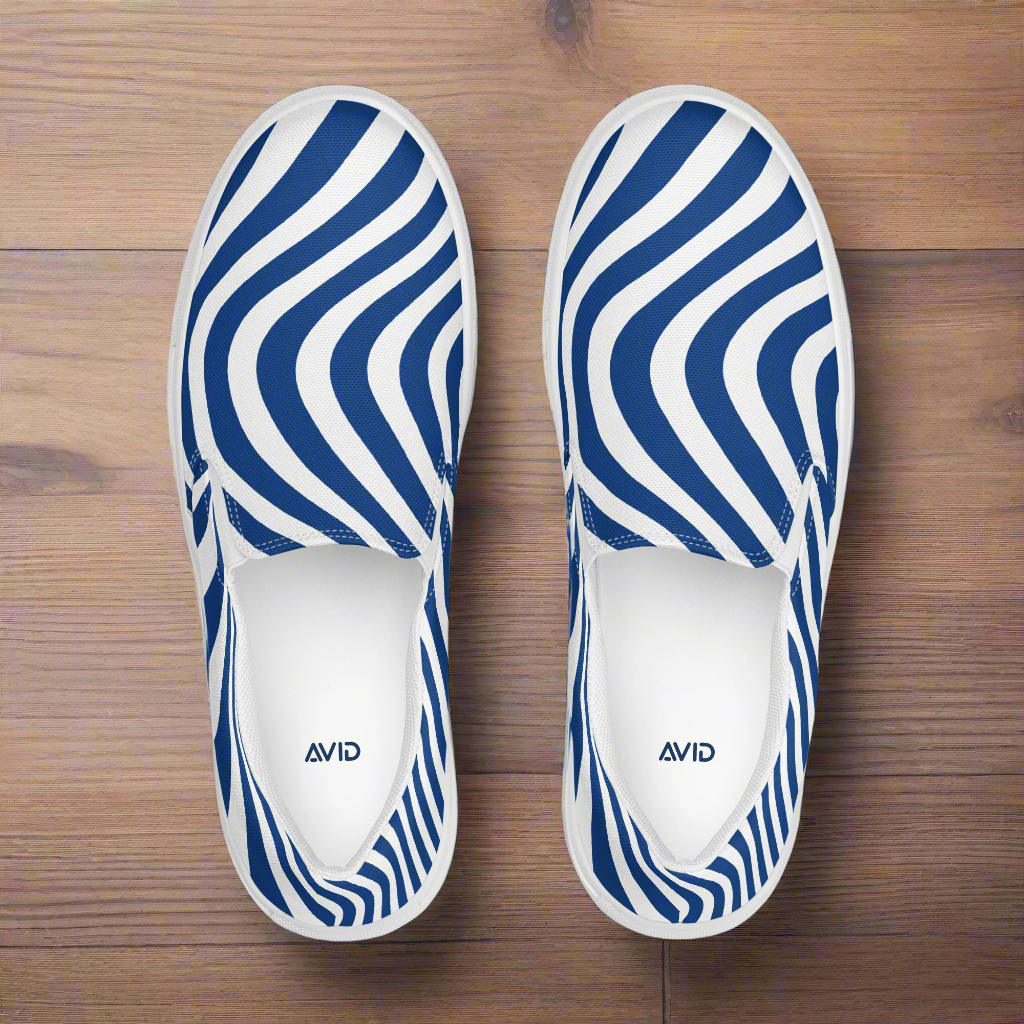 Blue Wave Print canvas Shoes 1