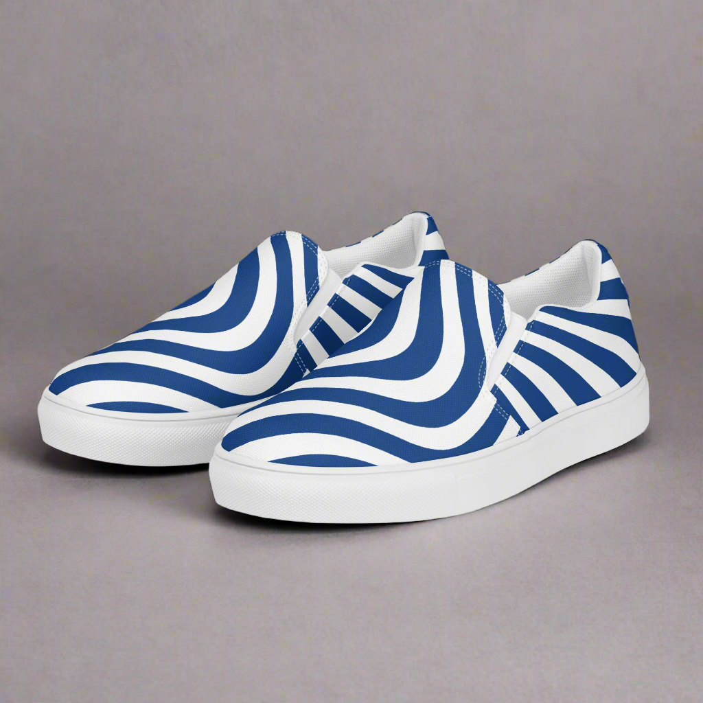 Blue Wave Print canvas Shoes 2