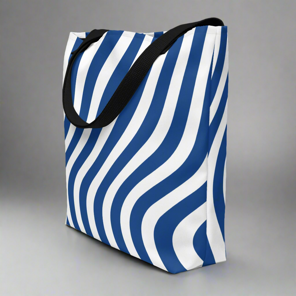 Blue Wave Printed Tote Bag