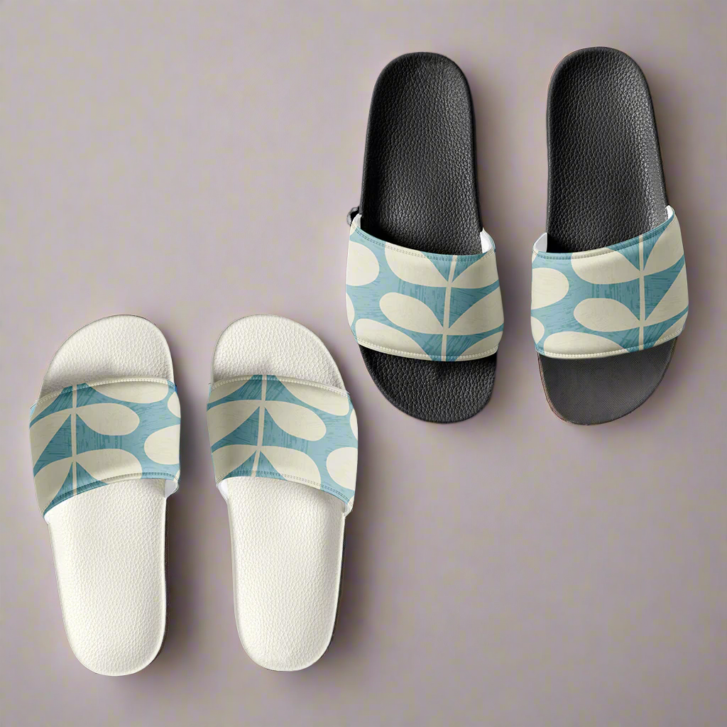 Leaf Print Womens Sliders