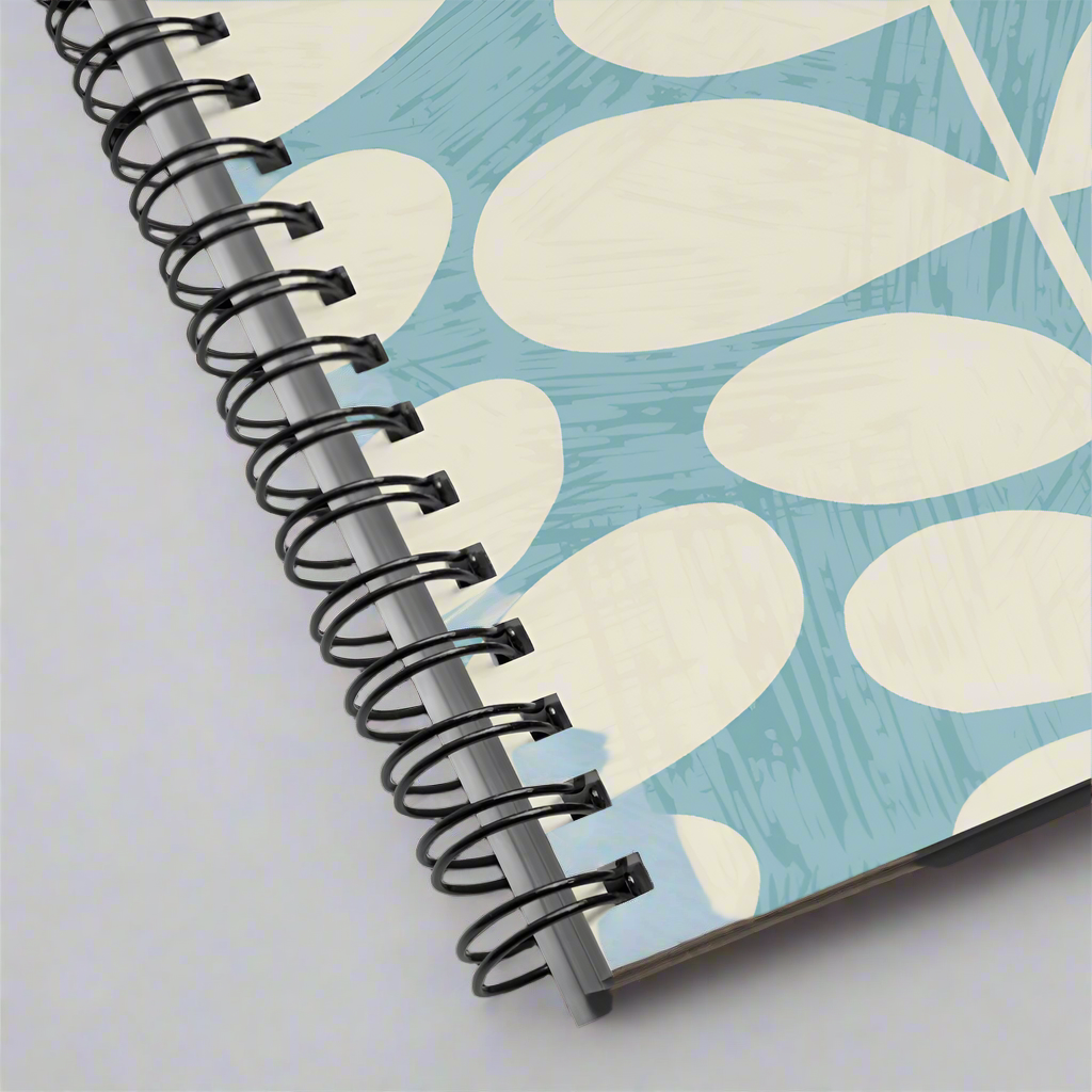 Leaf print spiral notebook