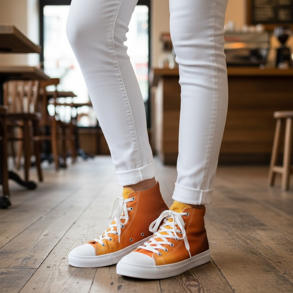 Orange Fade – High-Top Canvas Shoes – Everyday Support