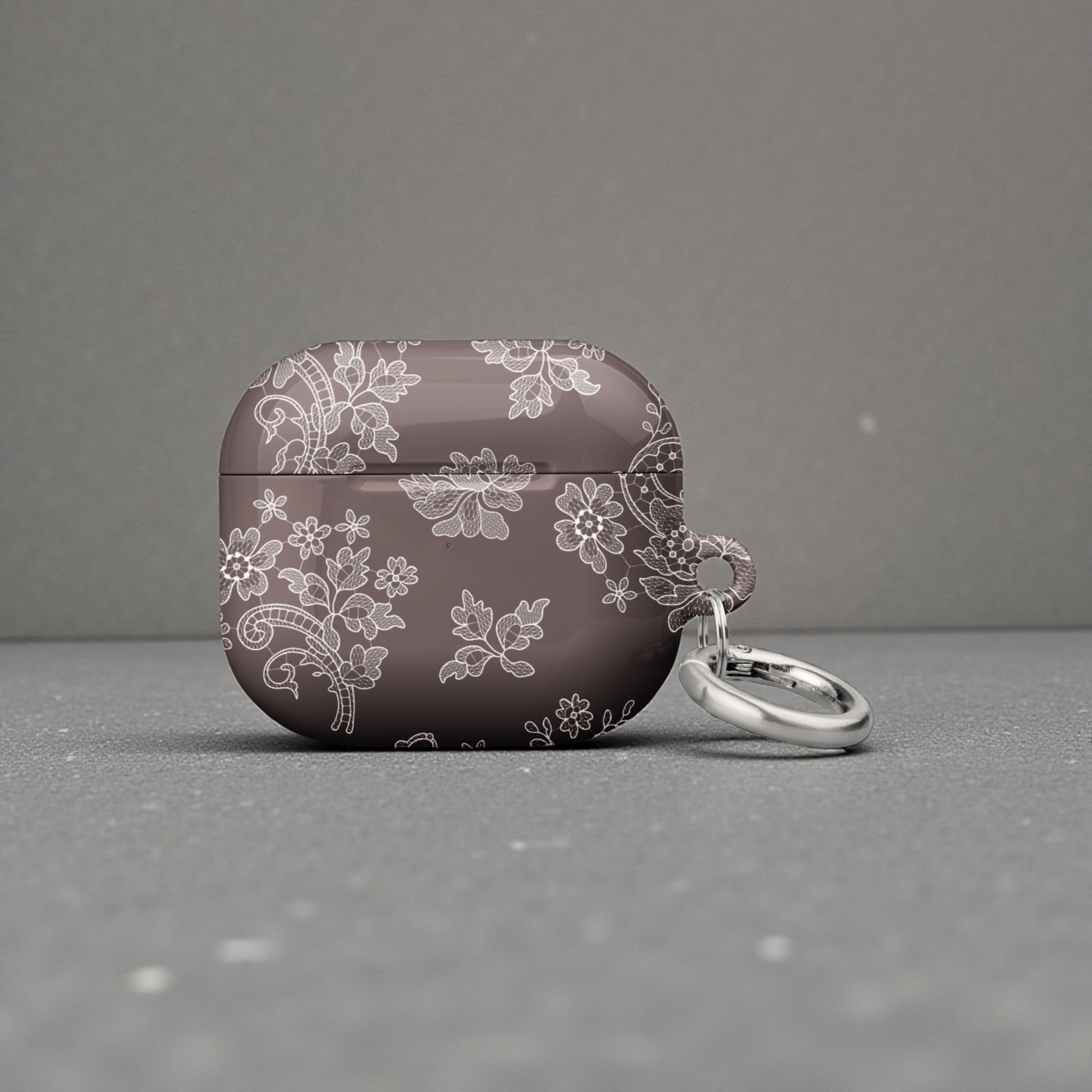 Floral patterned case on a gray background