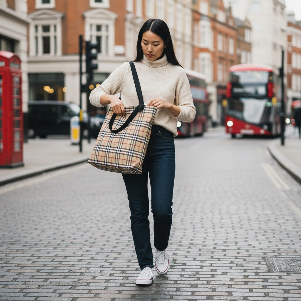 London Check Tote Bag