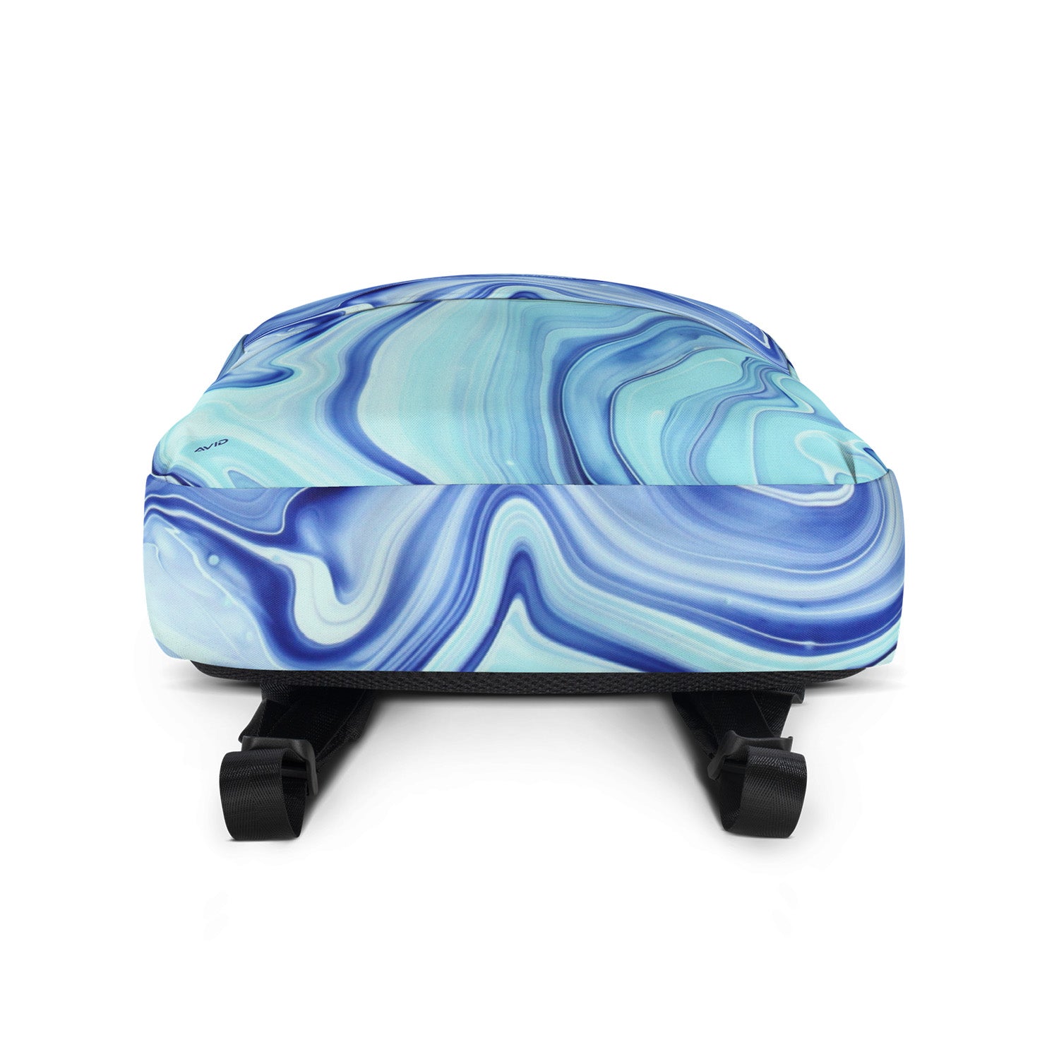Marble-patterned suitcase on a white background