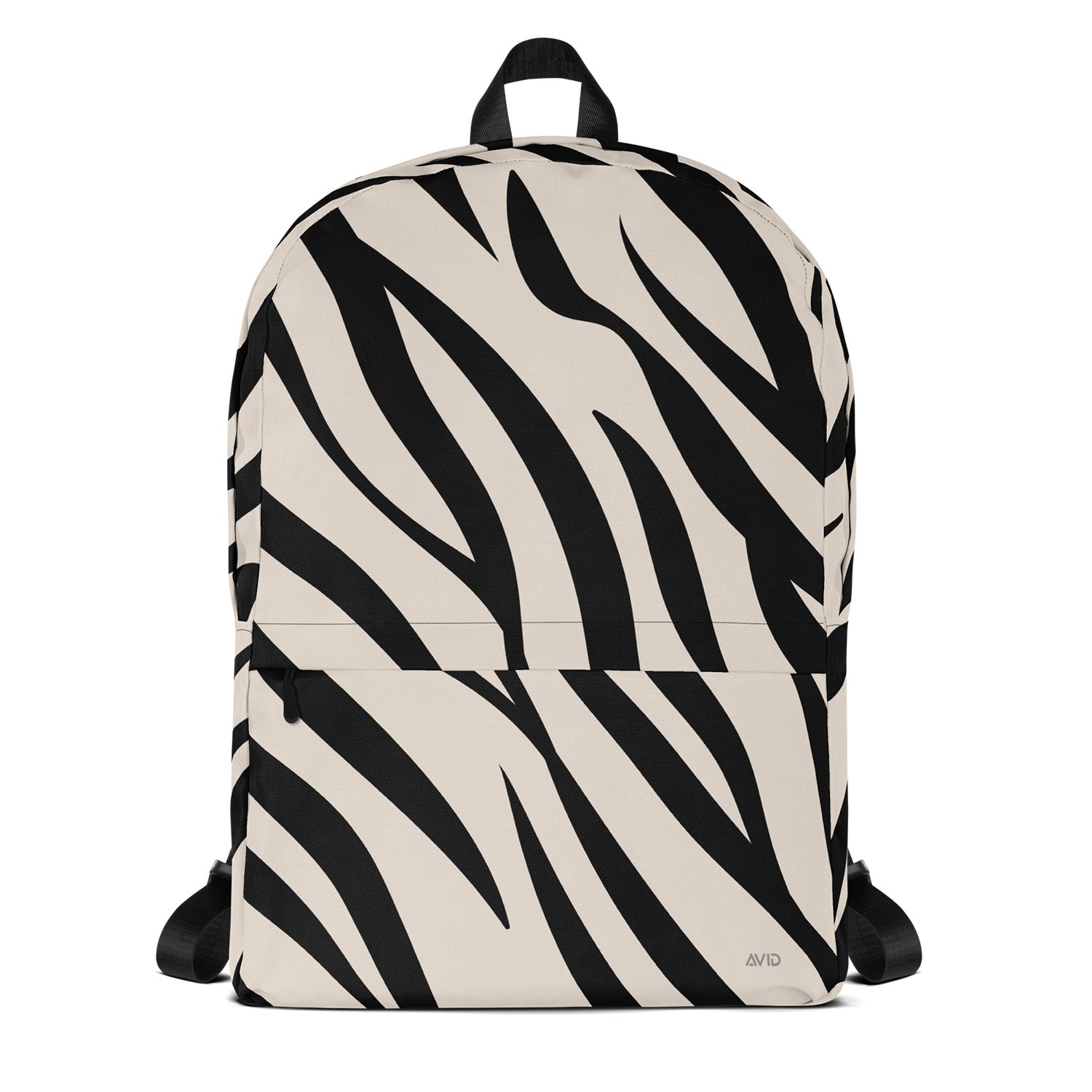 Backpack with zebra pattern on a white background