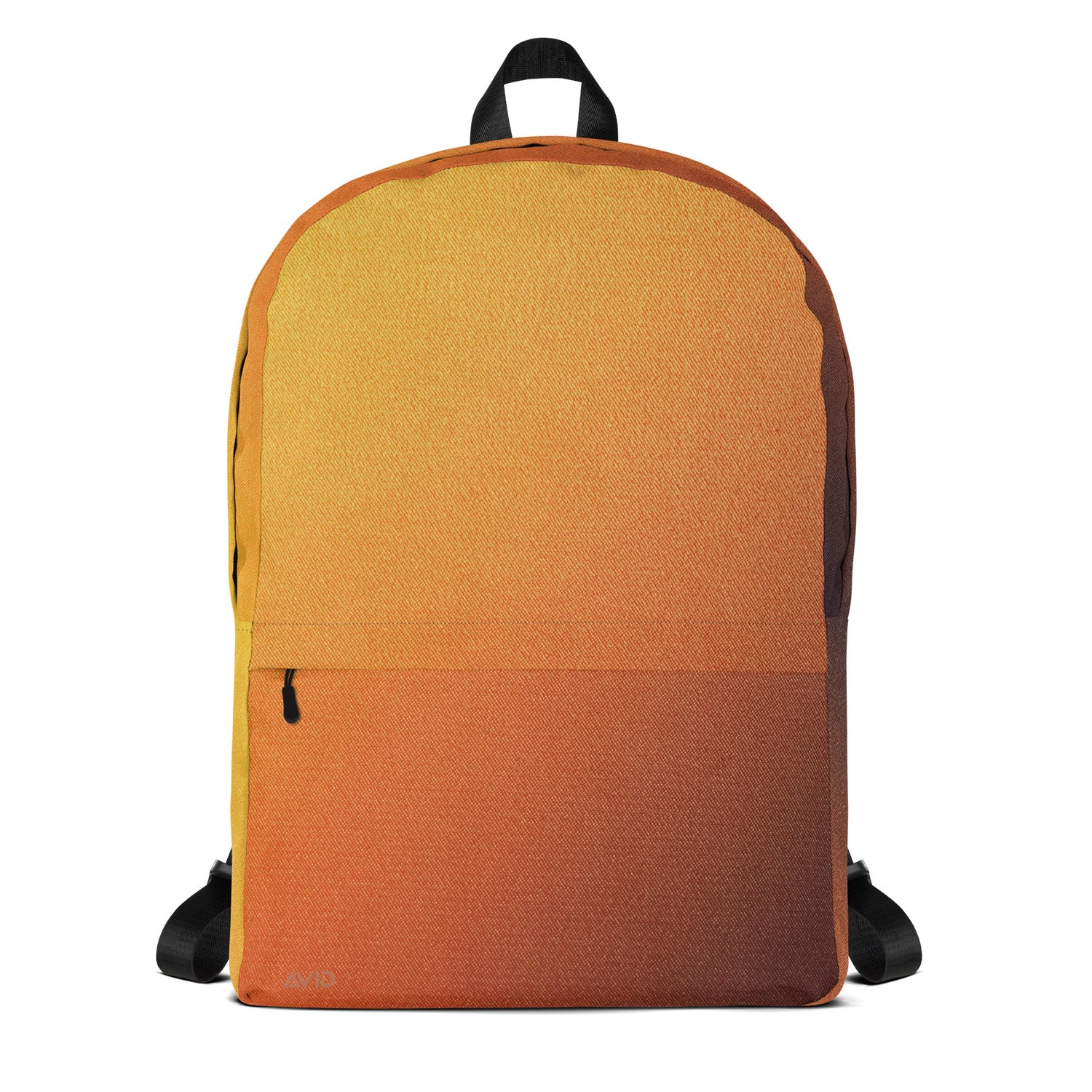 Gradient orange to brown backpack on a white background