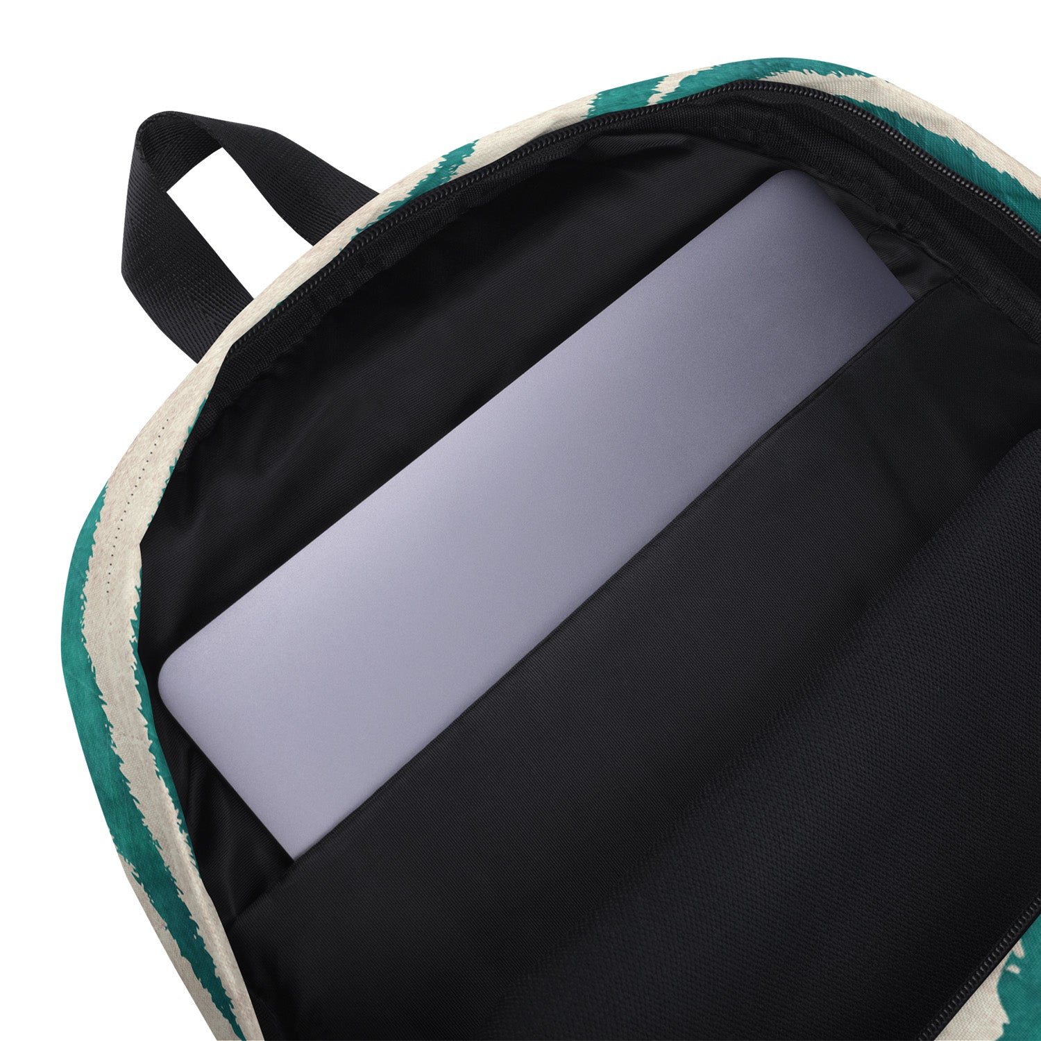 Backpack with a laptop compartment on a white background