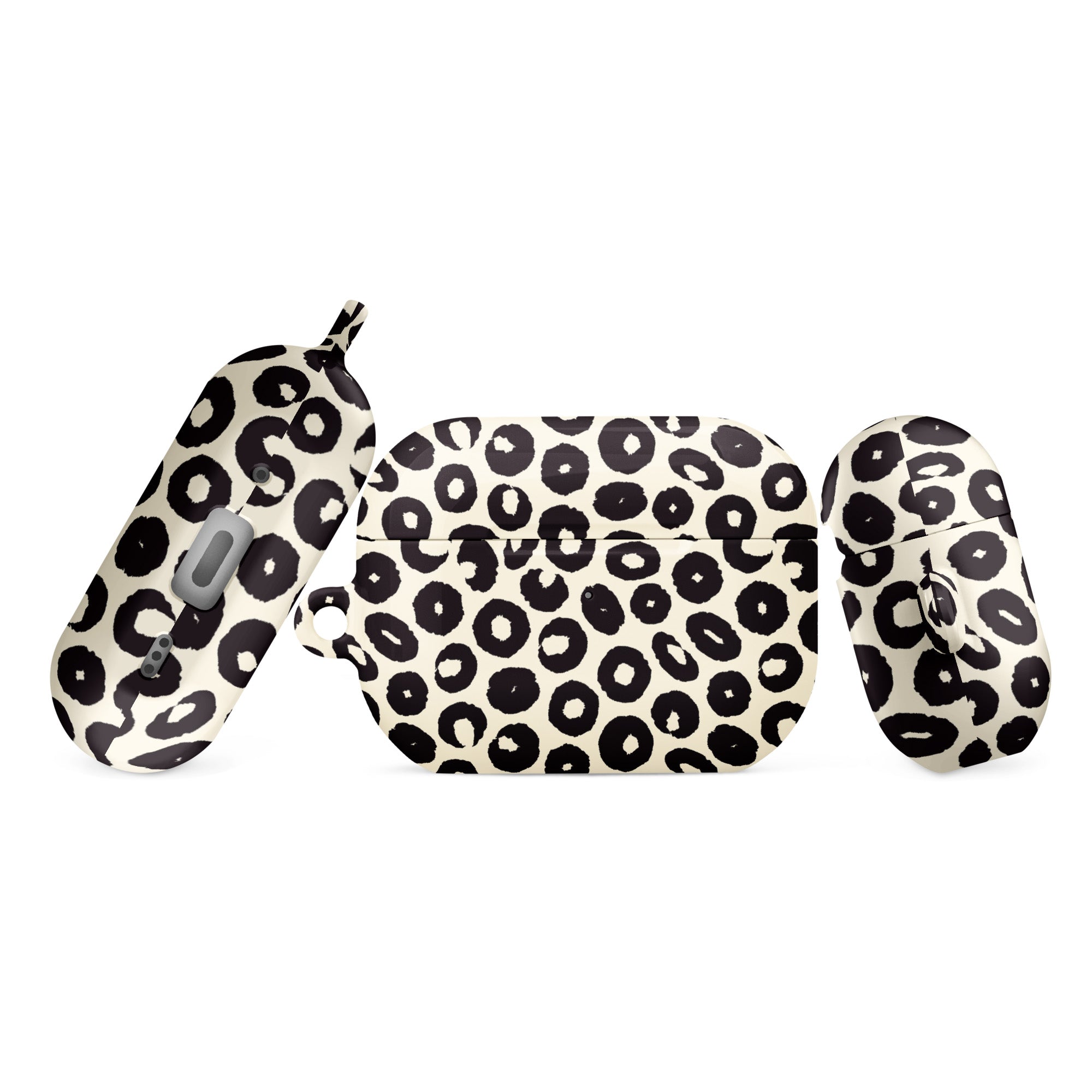 Leopard print inflatable pool float on a white background